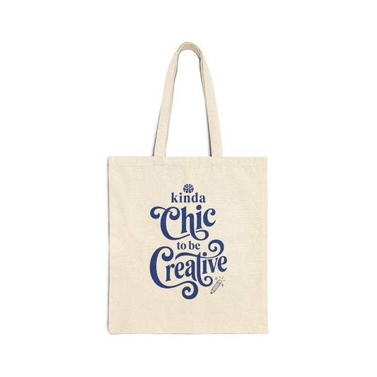Kinda Chic to be Creative Tote | Canvas Tote, Hand Lettering, Retro Script