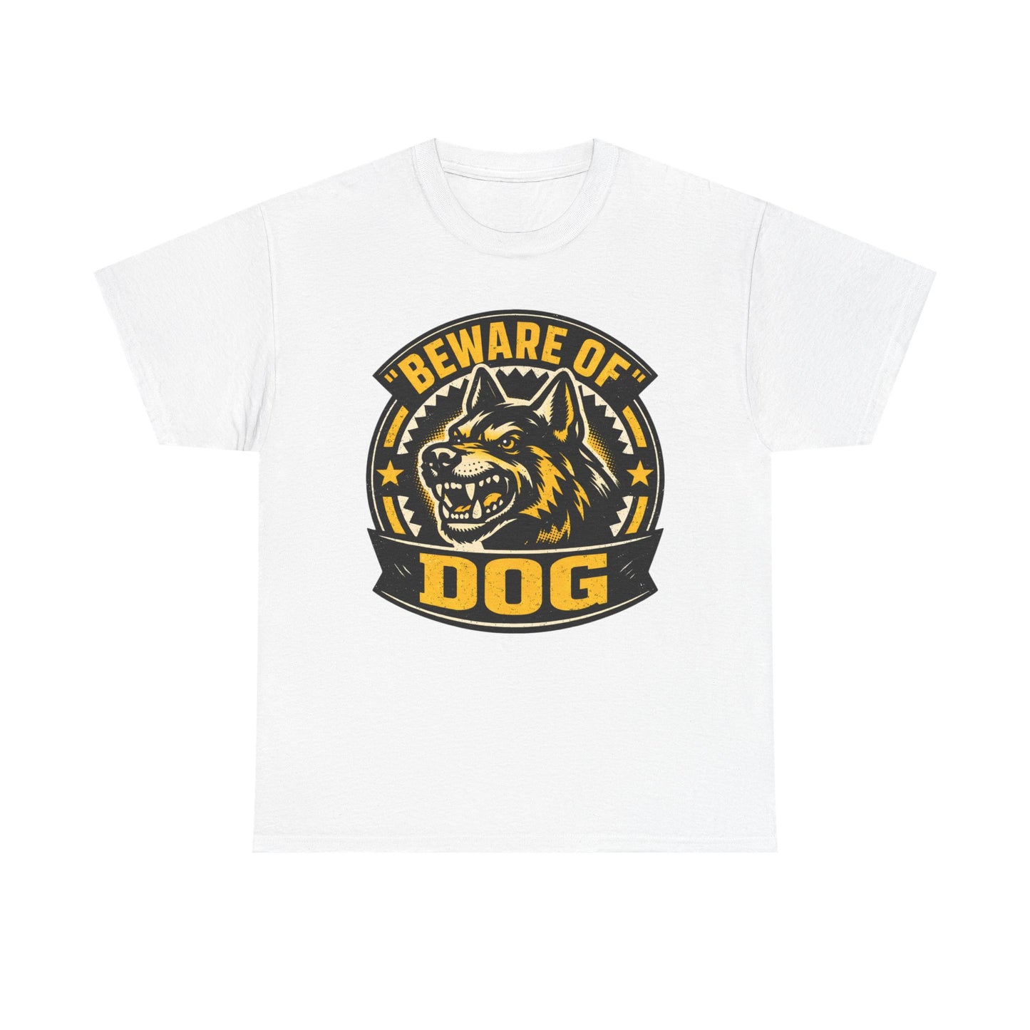 Beware of Dog T-Shirt — Retro Aggressive Dog Warning Graphic Tee Printify