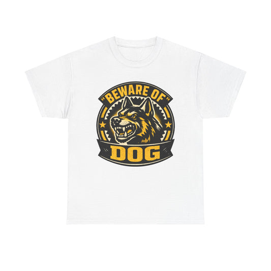 Beware of Dog T-Shirt — Retro Aggressive Dog Warning Graphic Tee Printify