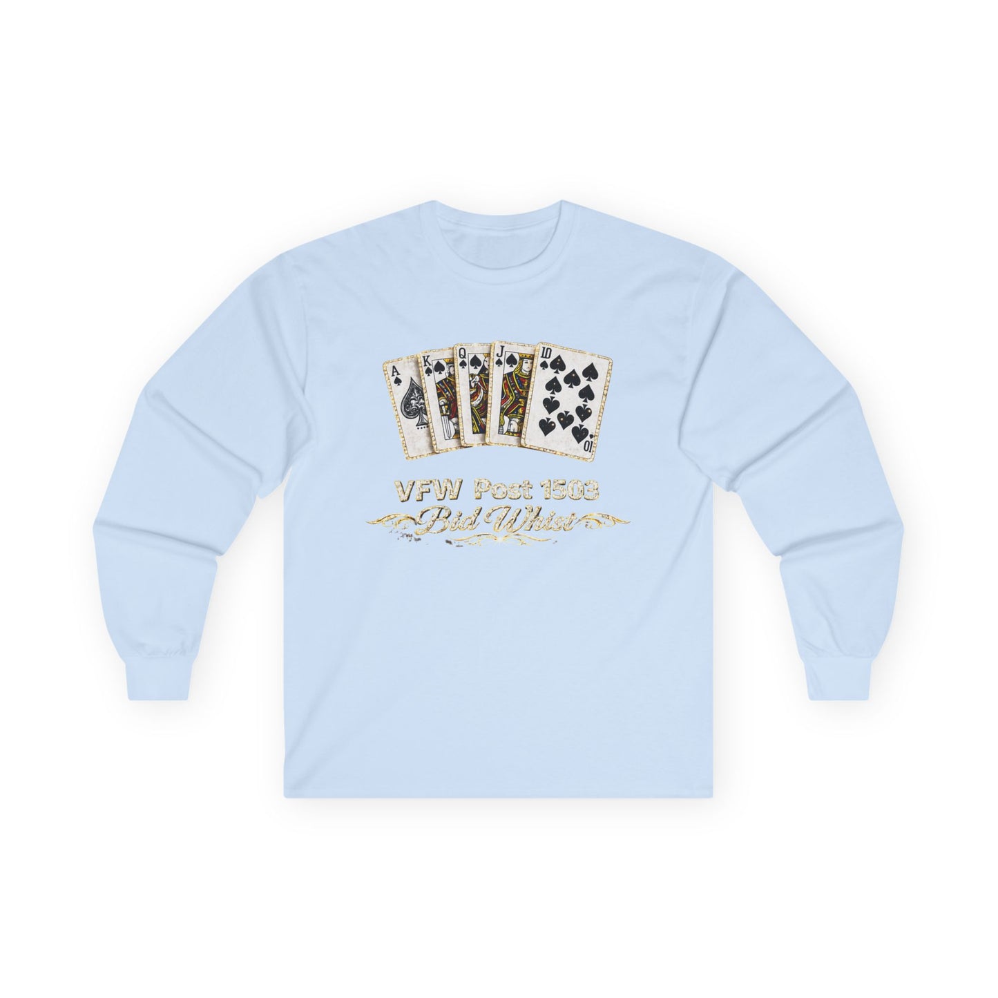 VFW Post 1509 Poker Aces Long Sleeve Tee — Veterans Card Game Shirt