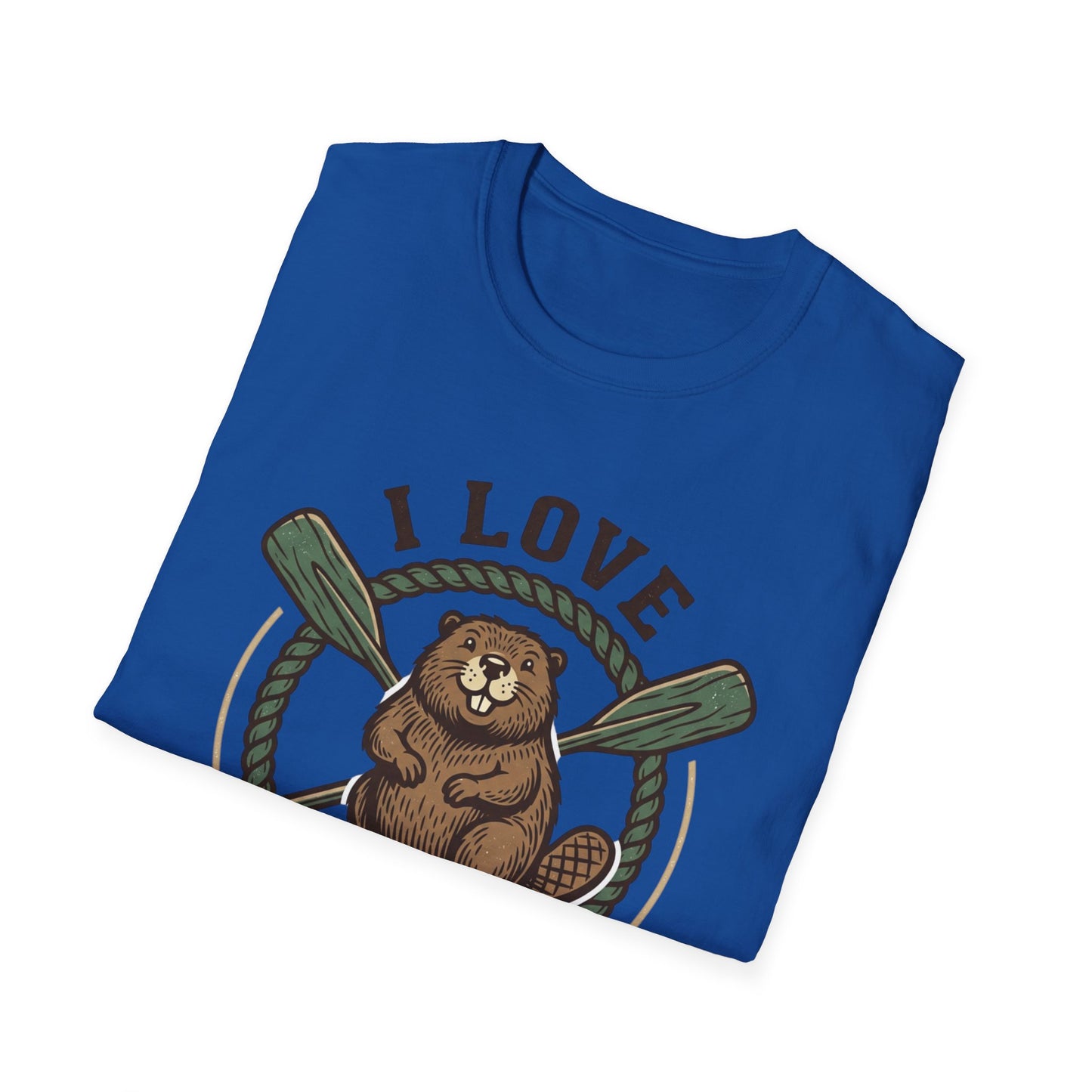 I Love Beavers T-Shirt — Cute Vintage Beaver Graphic Tee with Oars