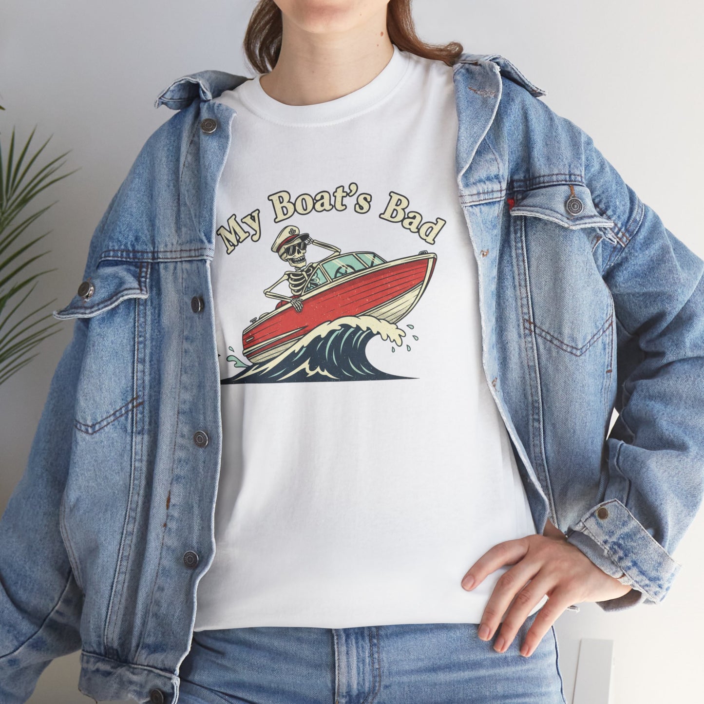 Boat Dad T‑Shirt – “My Boat's Bad” Funny Boating Tee for Dads & Fishermen