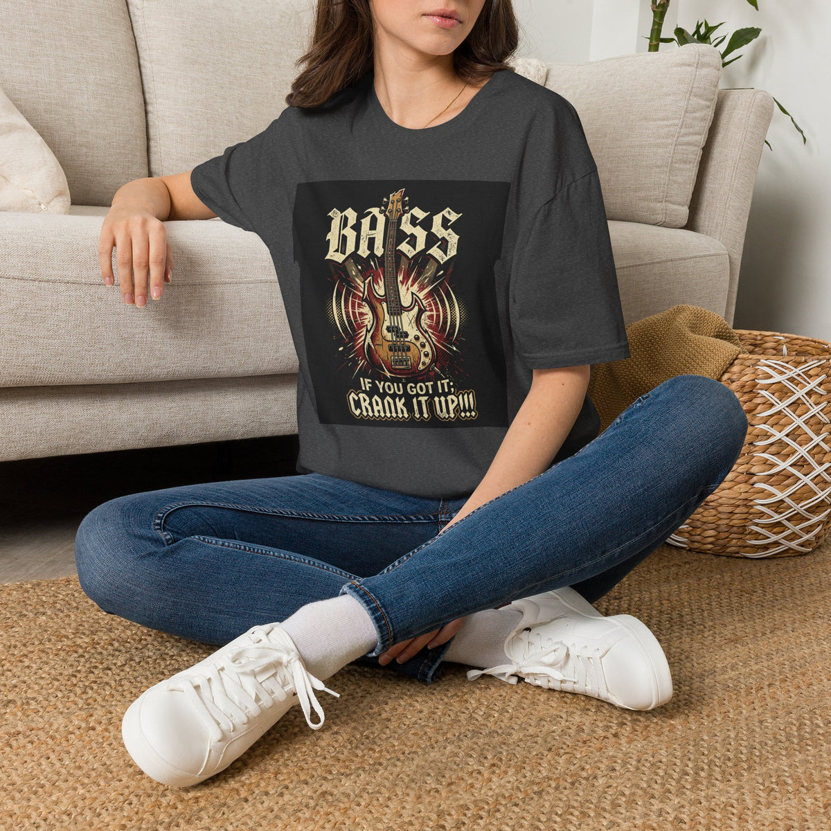 Bass Guitar T-Shirt — "Bass: If You Got It, Crank It Up!" Rock Music Tee