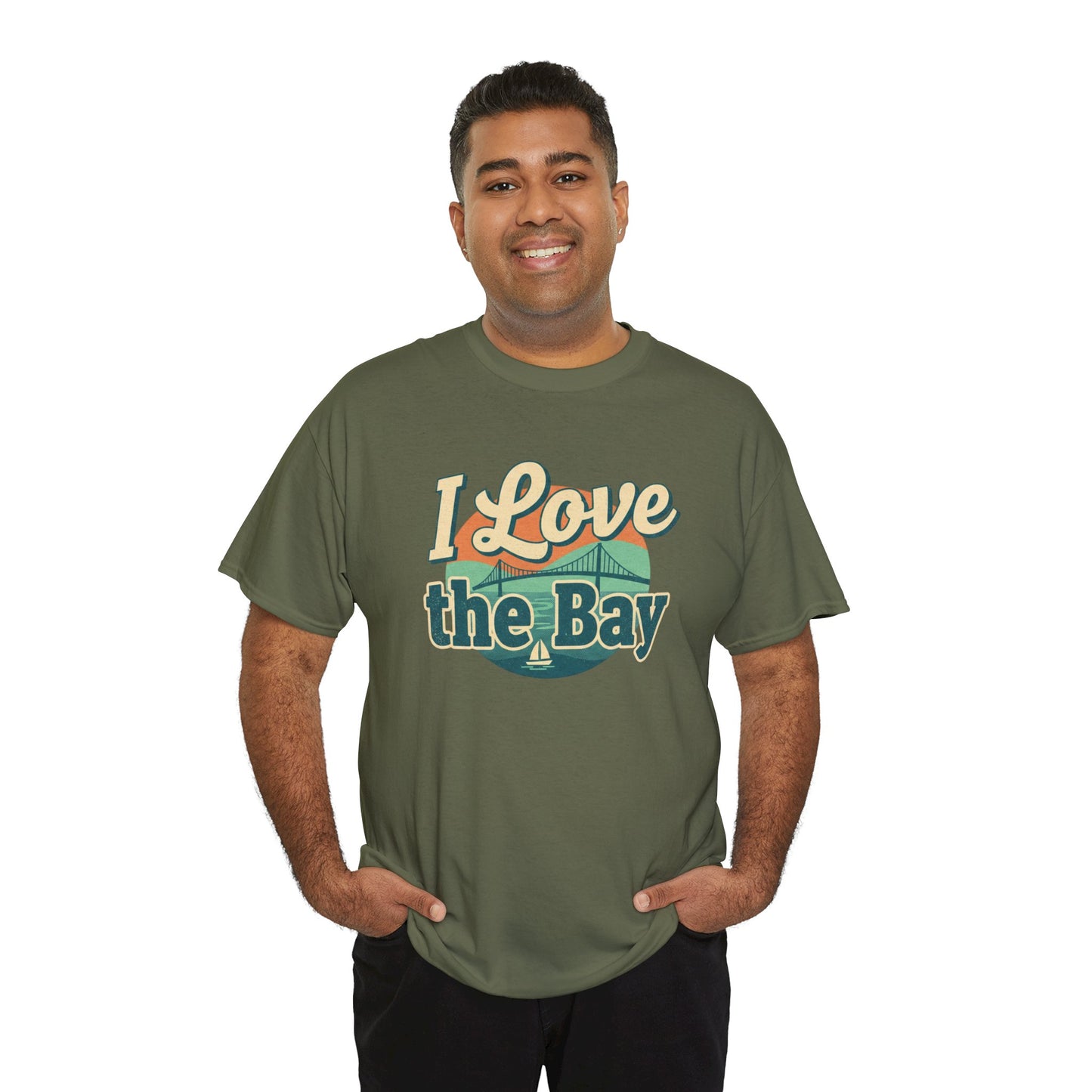 I Love the Bay T-Shirt — Retro Coastal Tee for Bay Lovers