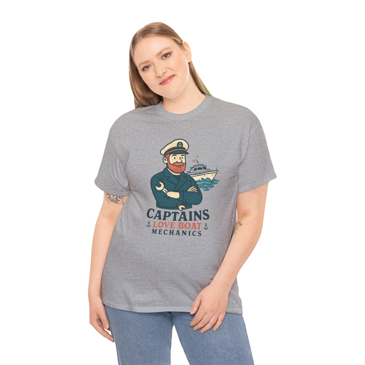Captain Mechanics T‑Shirt — "Captains Love Boat Mechanics" Nautical Crew Tee