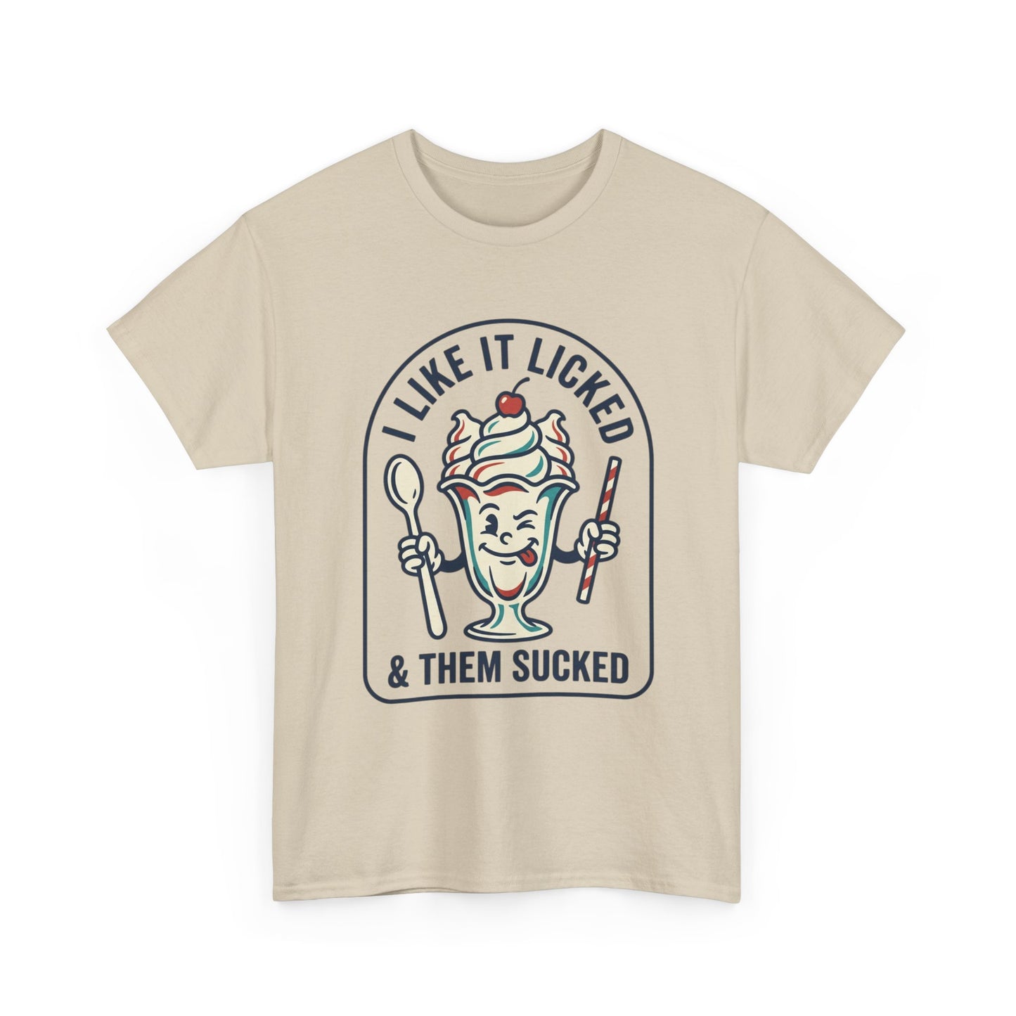 "I Like It Licked & Them Sucked" Retro Dessert Shirt - Ice Cream Sundae Tee