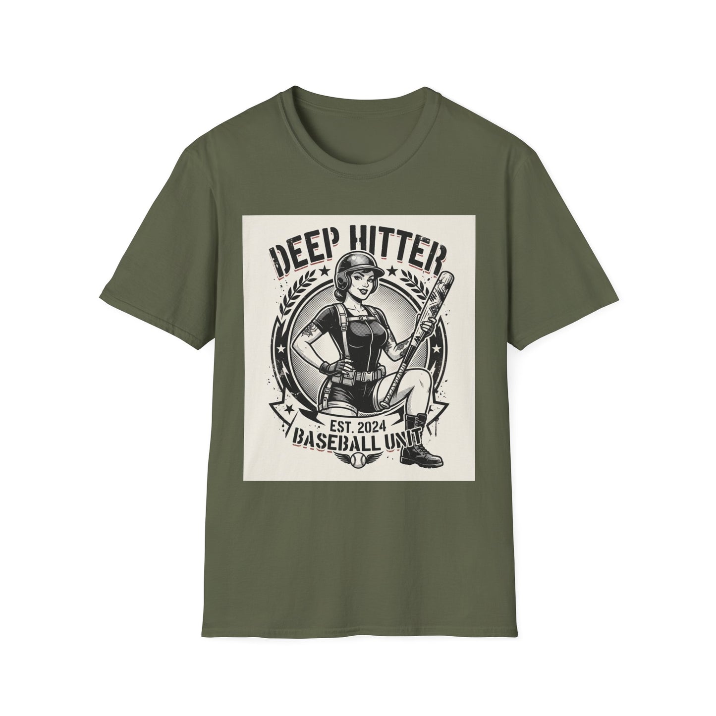 Deep Hitter Baseball Tee — Vintage Softball Graphic Shirt
