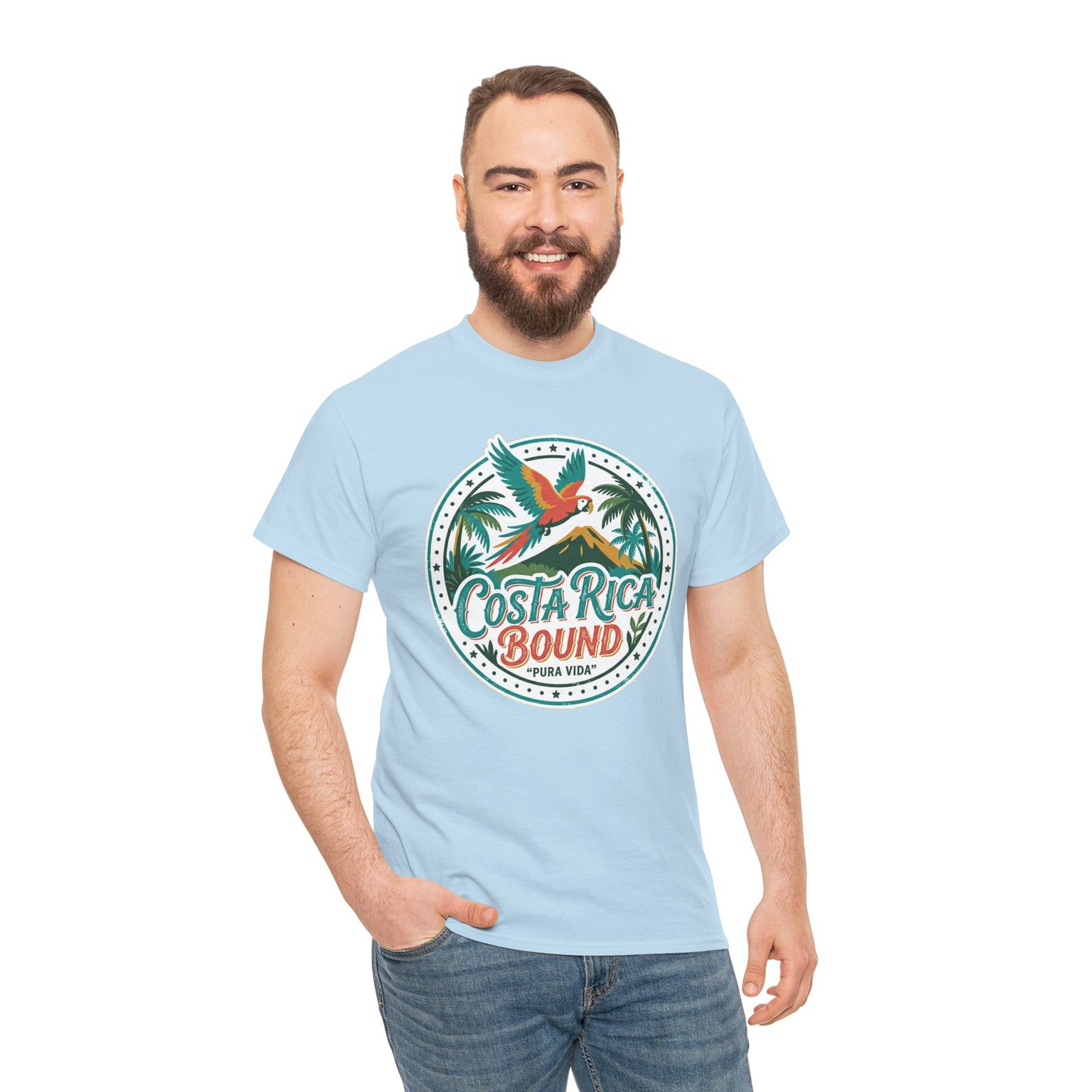 Costa Rica Bound T-Shirt — Tropical Parrot Travel Tee Printify