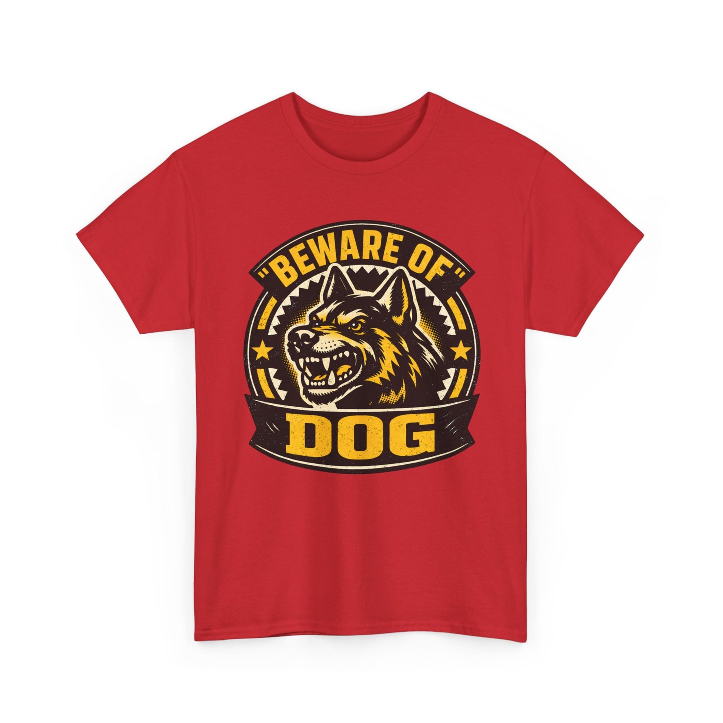 Beware of Dog T-Shirt — Retro Aggressive Dog Warning Graphic Tee Printify