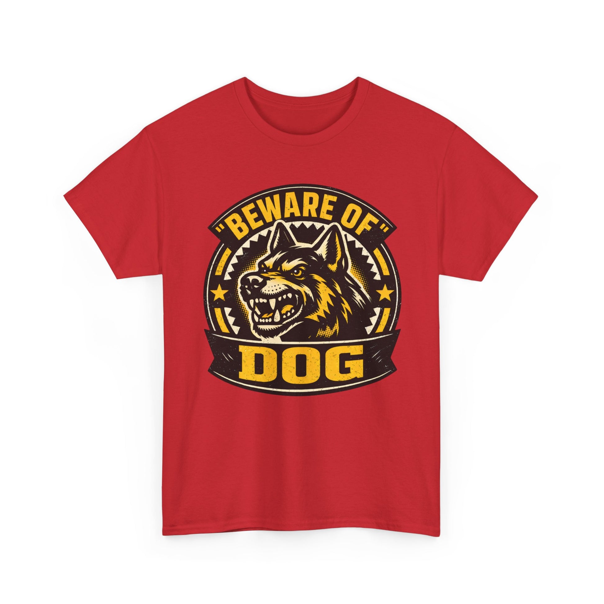 Beware of Dog T-Shirt — Retro Aggressive Dog Warning Graphic Tee Printify