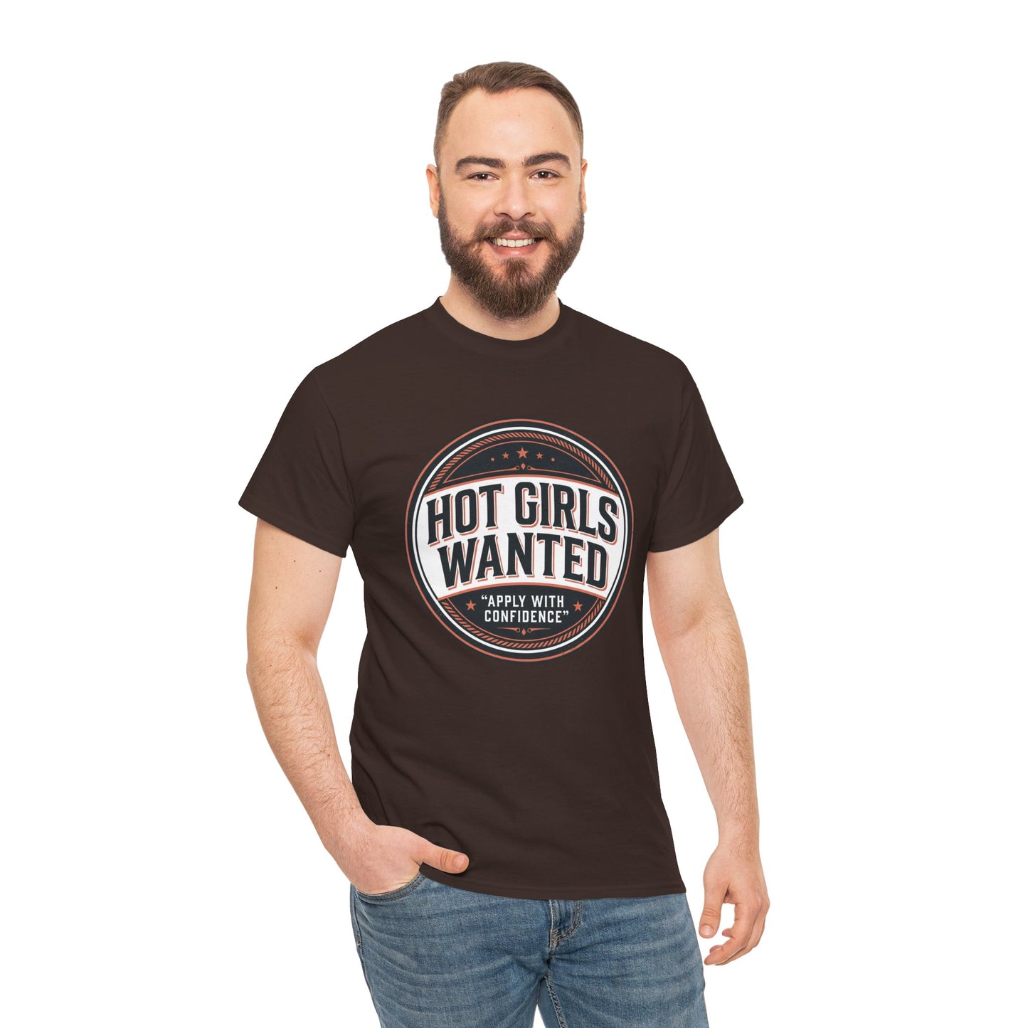 T-Shirt — "Hot Girls Wanted" Retro Badge Tee
