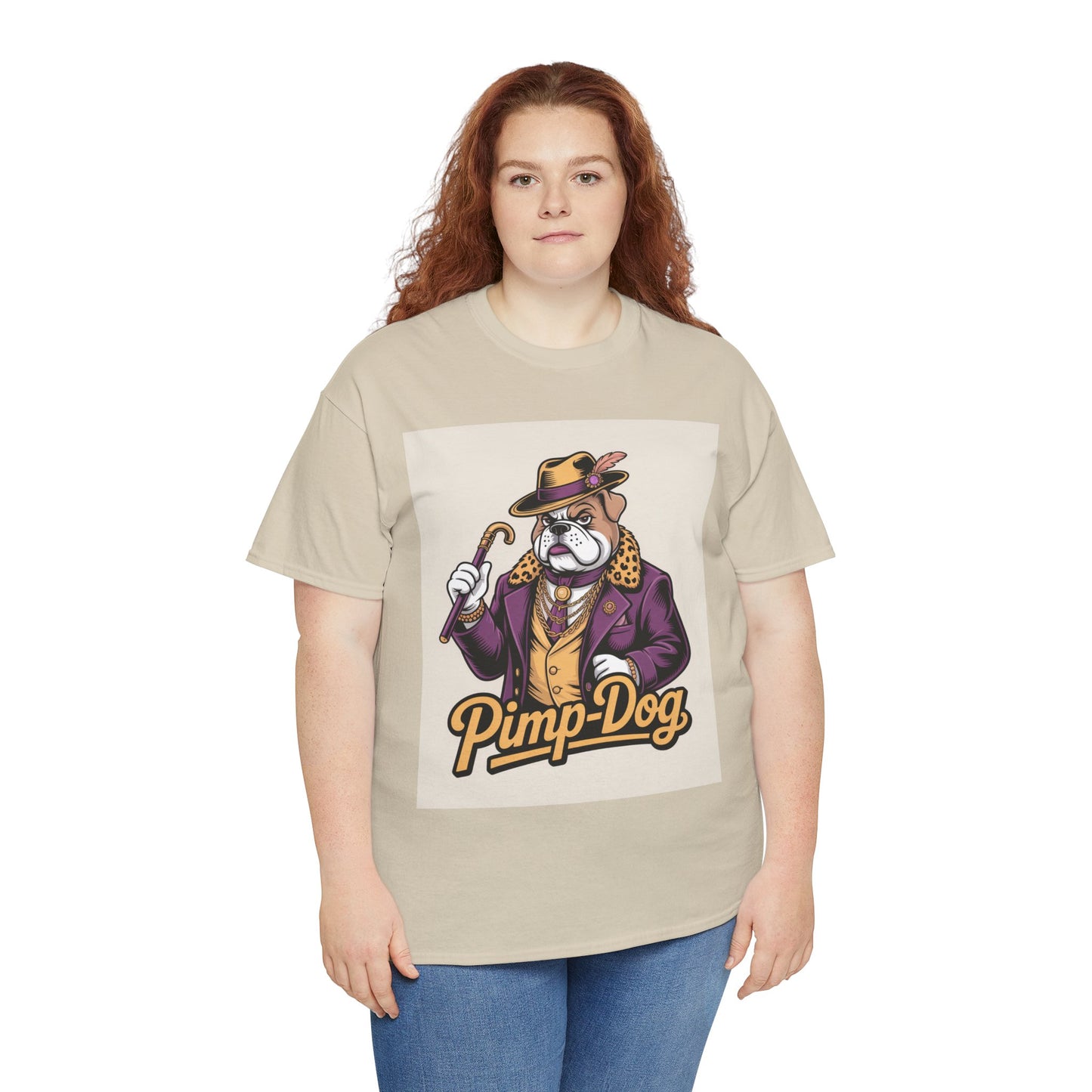 Pimp-Dog Graphic Tee — Retro Bulldog Character Shirt Printify