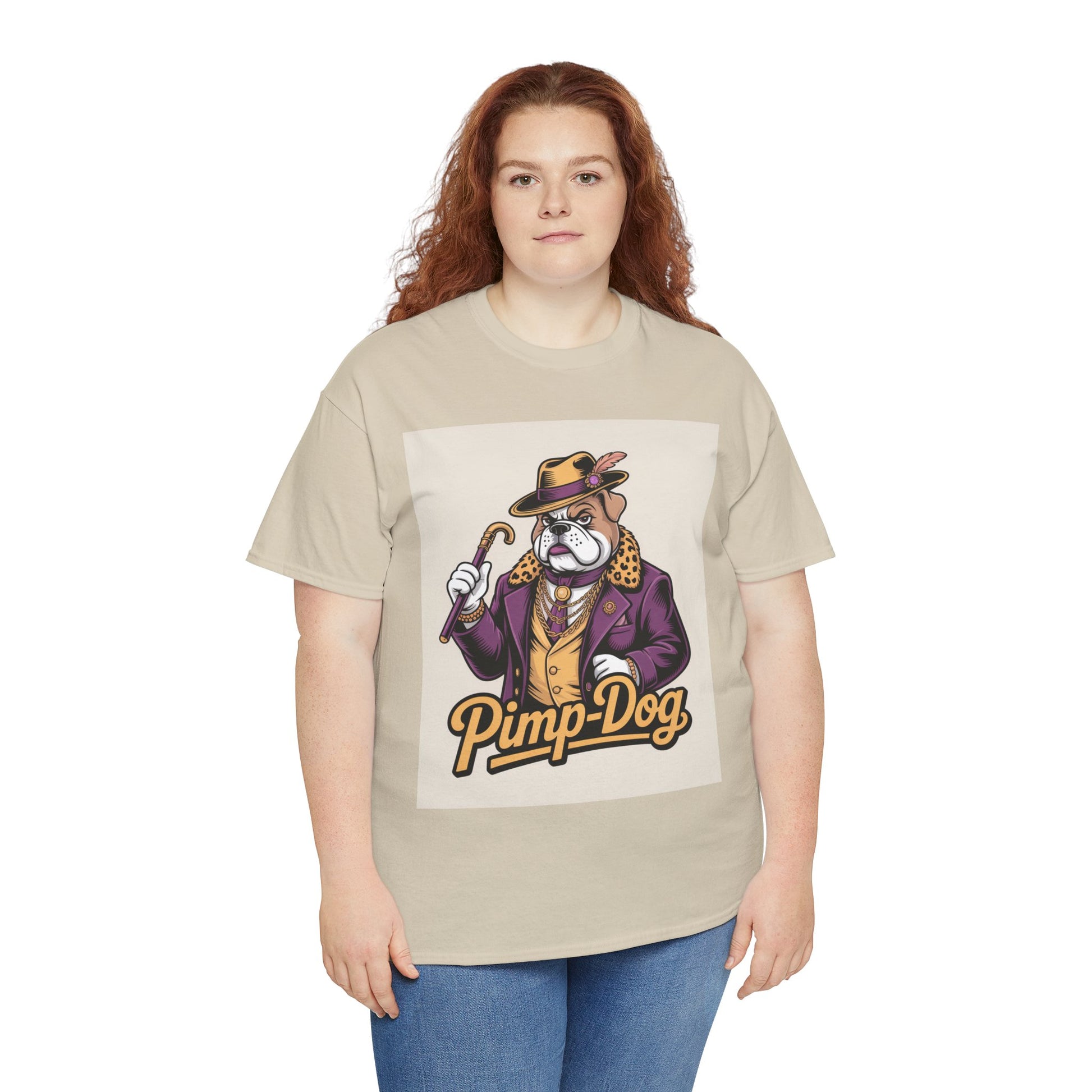 Pimp-Dog Graphic Tee — Retro Bulldog Character Shirt Printify