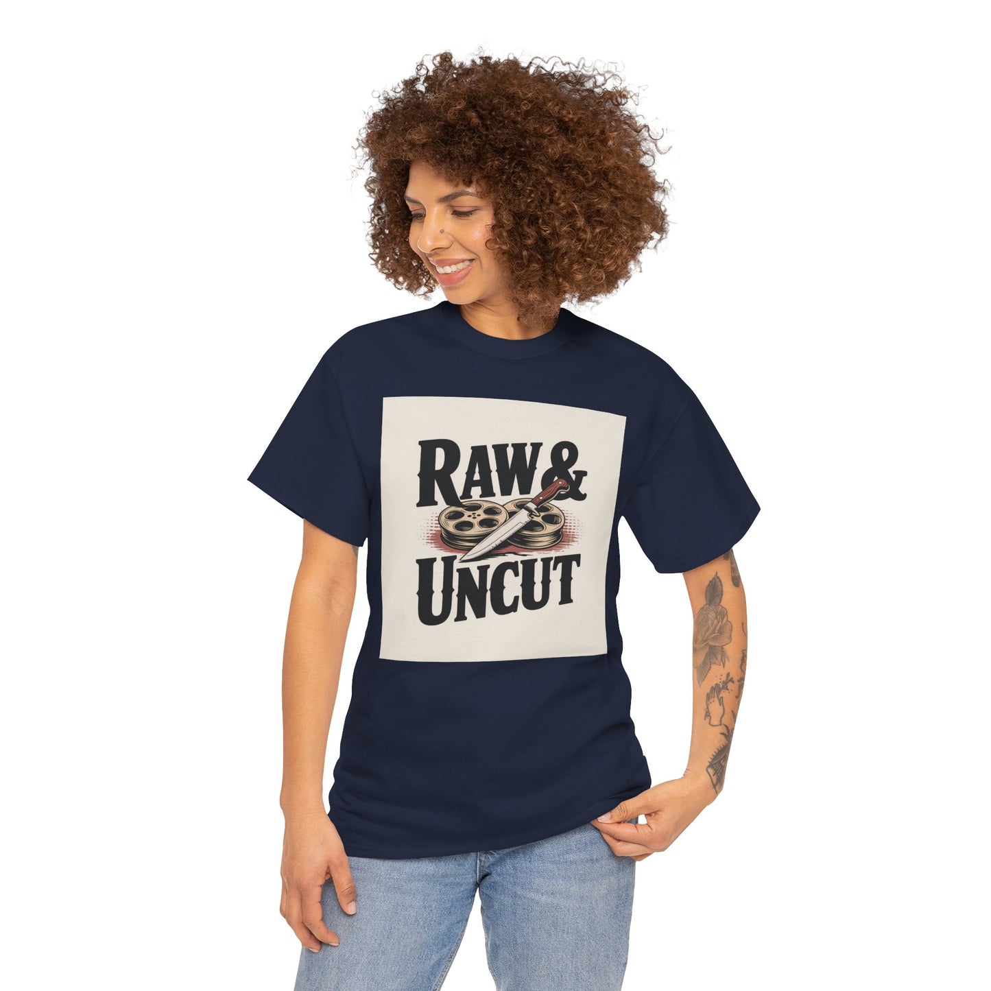 Raw & Uncut Graphic Tee — Vintage Film Reel Movie Lover T-Shirt