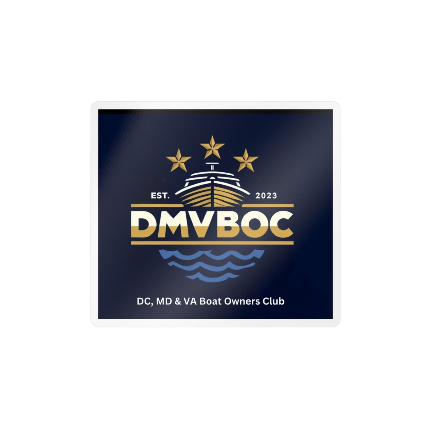 DMVBOC Boat Club Kiss-Cut Vinyl Sticker — DC MD VA Boat Owners Club Logo Decal