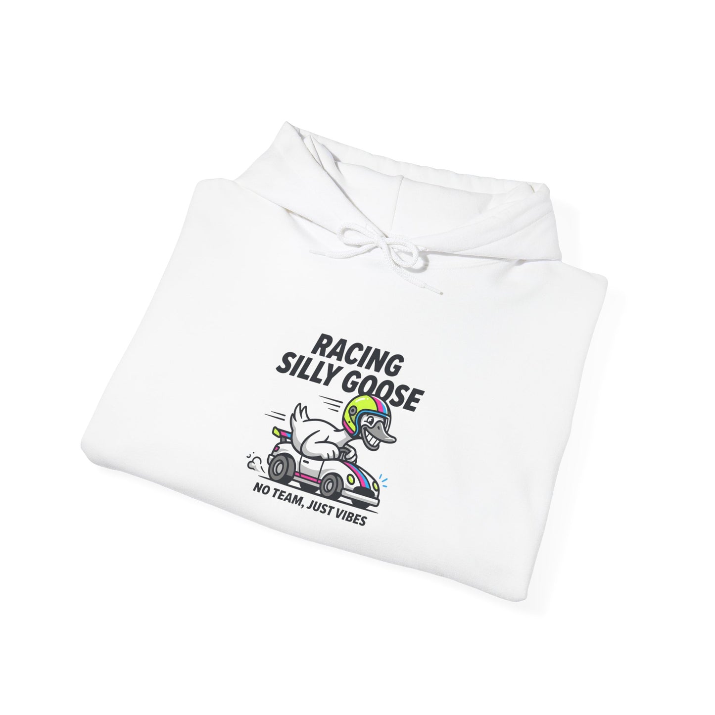 Racing Silly Goose Hoodie | motorsport parody, checkered pit crew humor