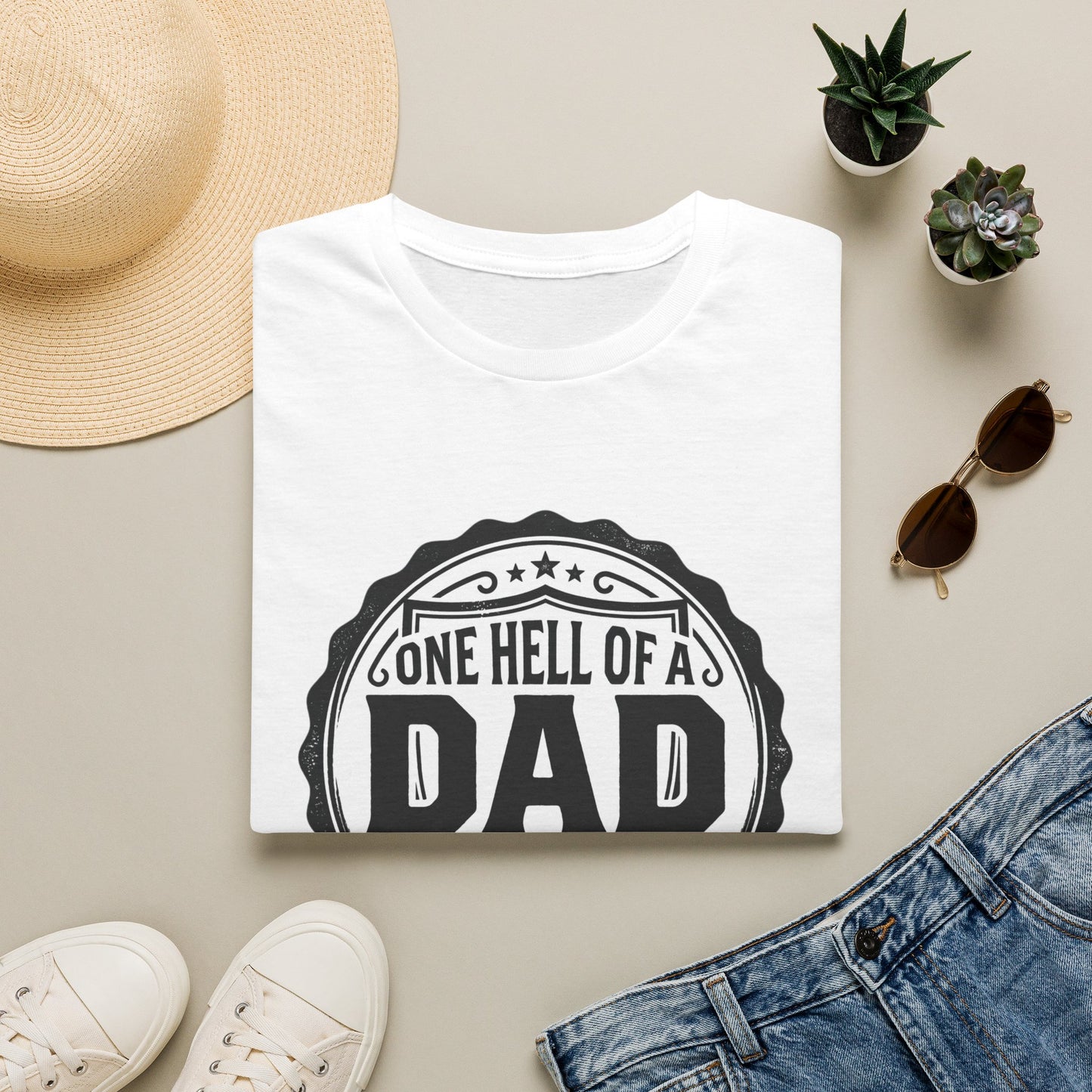 Gone Hell of a Dad T‑Shirt — Vintage Badge Father's Day Gift