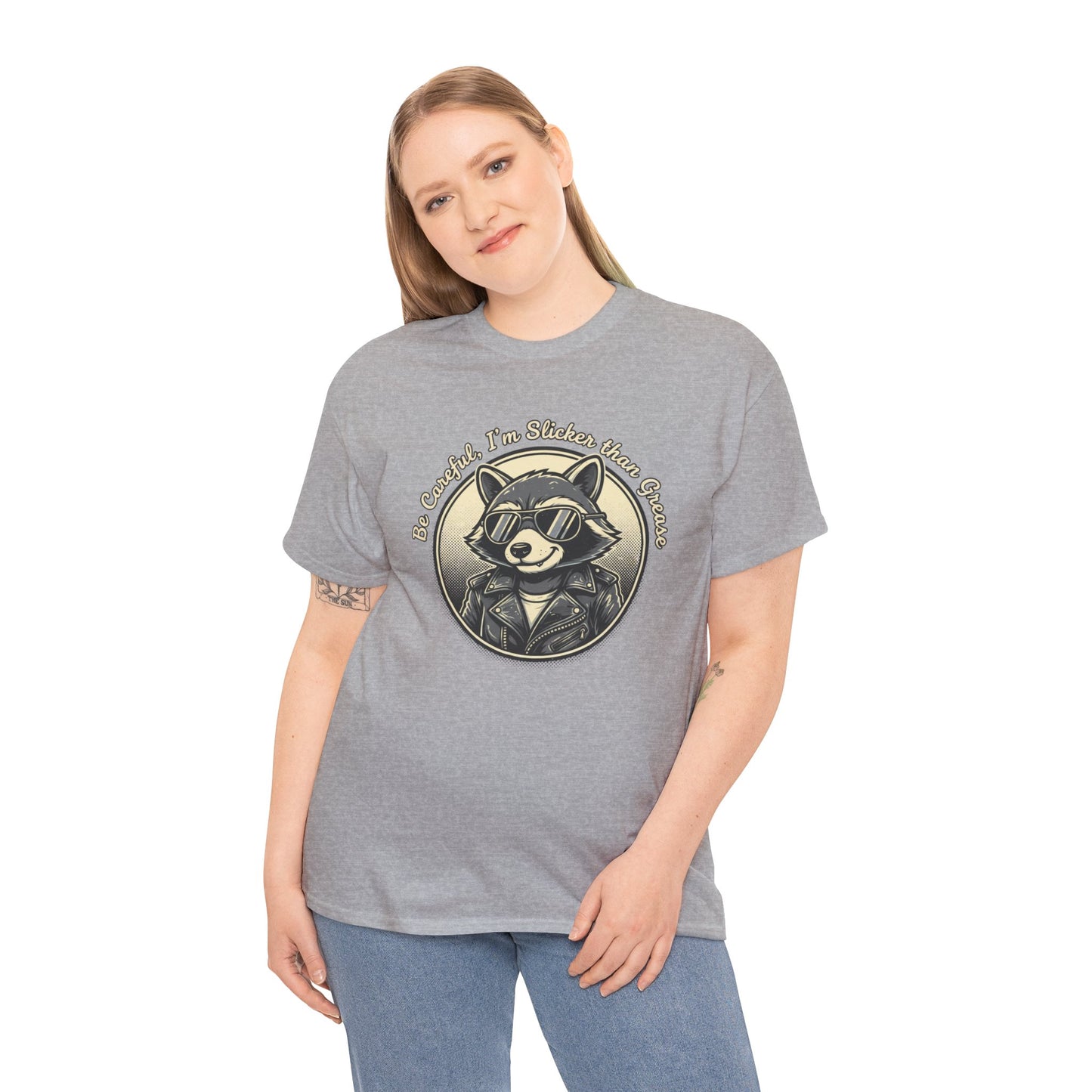 Raccoon Detective Graphic Tee — "Be Careful I’m Watching Your Snacks" Vintage Badge T-Shirt