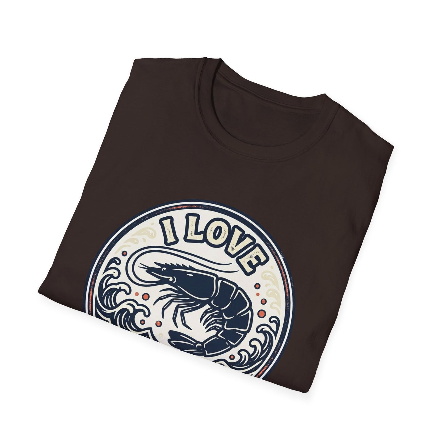 I Love Shrimp T-Shirt — Retro Seafood Crew Tee
