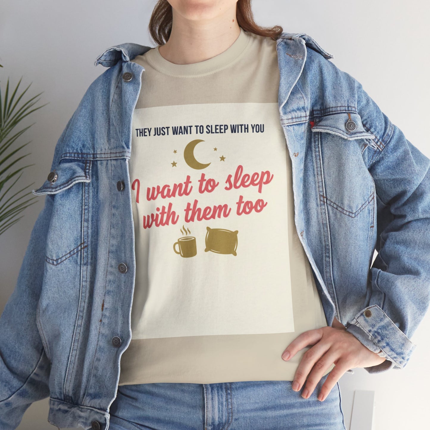 Sleepy Cats T-Shirt — "I Want to Sleep with Them Too" Cute Nighttime Pet Tee