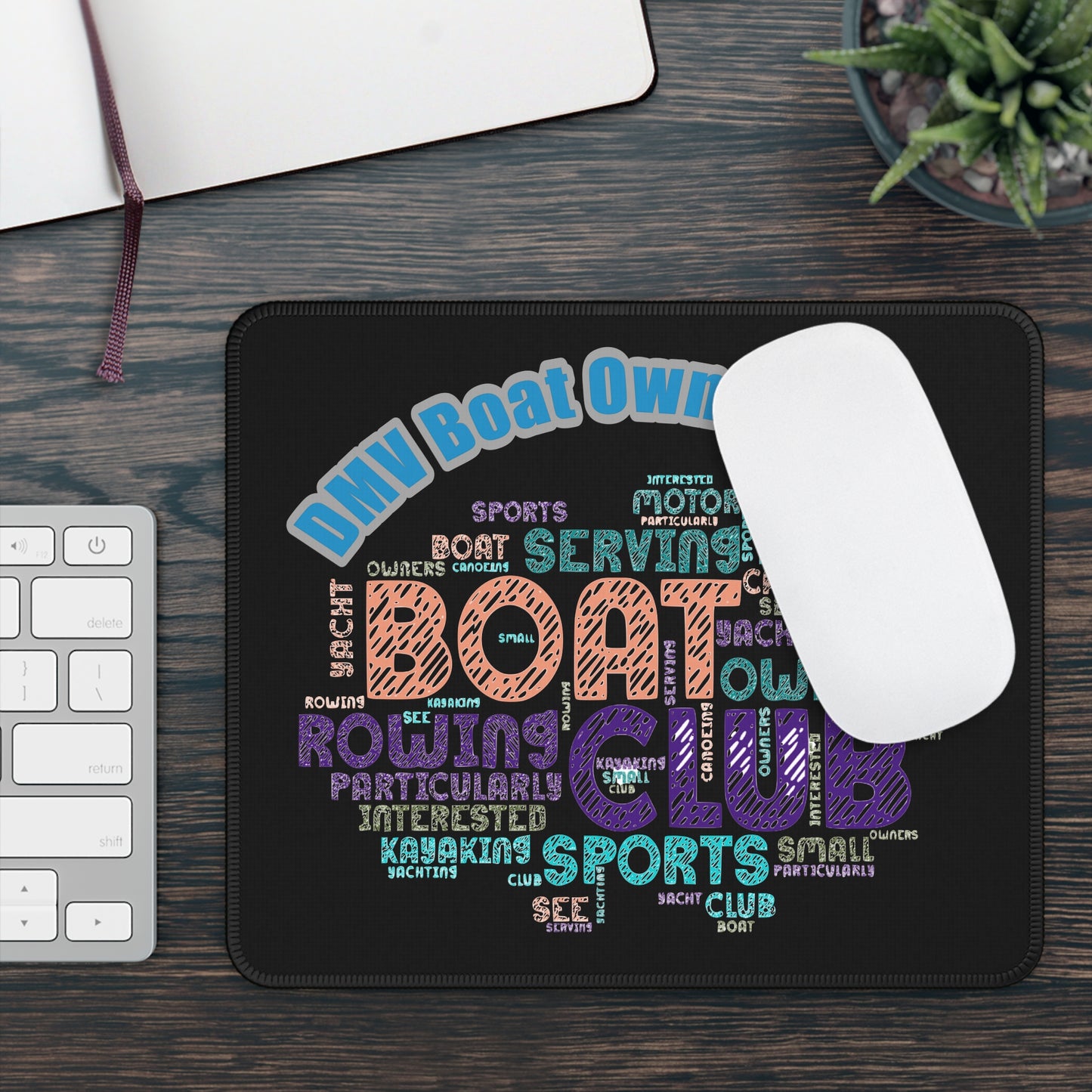 DMVBOC Custom Gaming Mouse Pad for Boat Owners Club, Personalized Desk Accessory, Nautical Theme Decor, Gift for Gamers