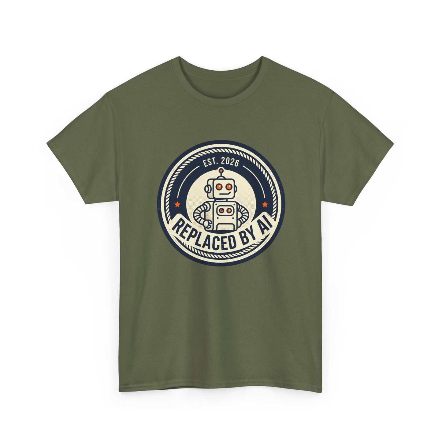 "Replaced by AI" Retro Robot Graphic Tee