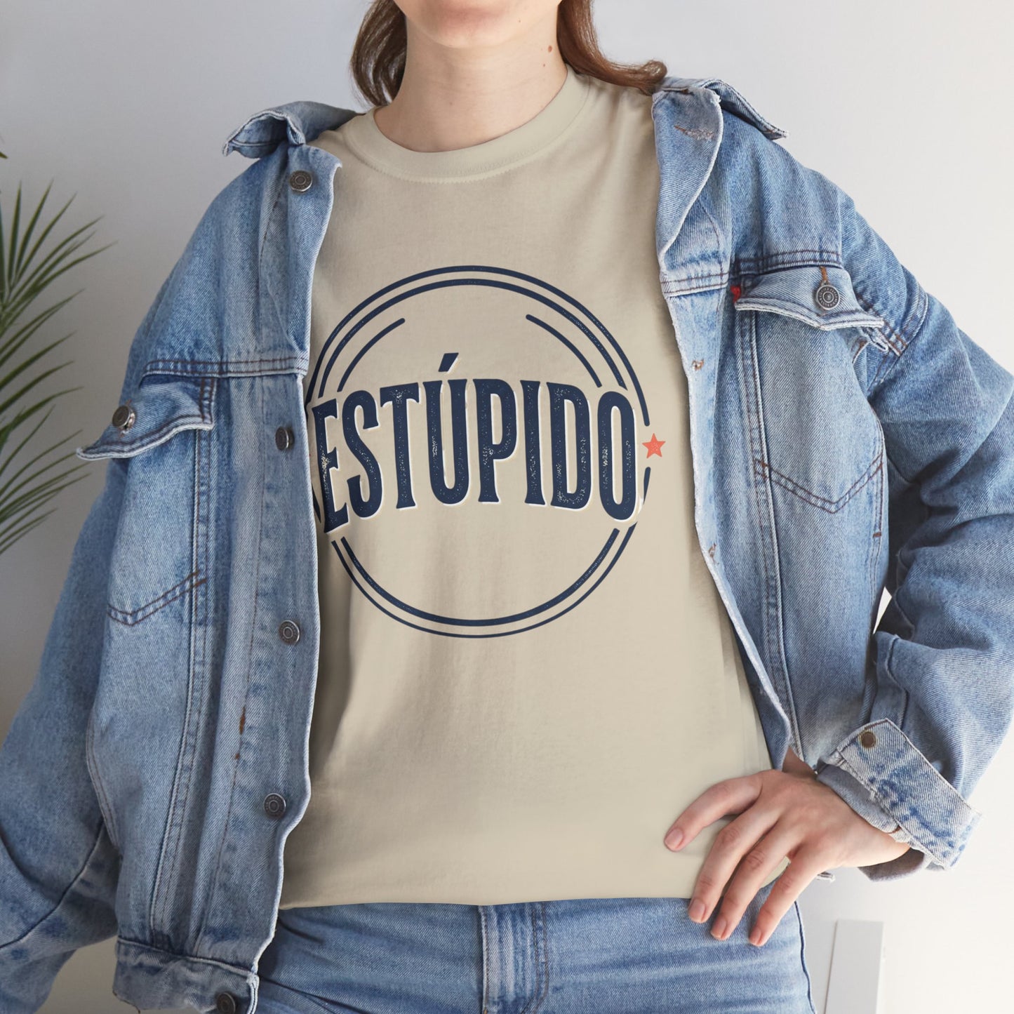 ESTÚPIDO Circle Logo Graphic Tee (Spanish Funny Statement)