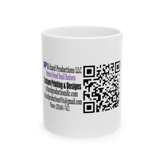 Ceramic Mug — Branded QR Code Business Contact Mug (11oz/15oz) Printify