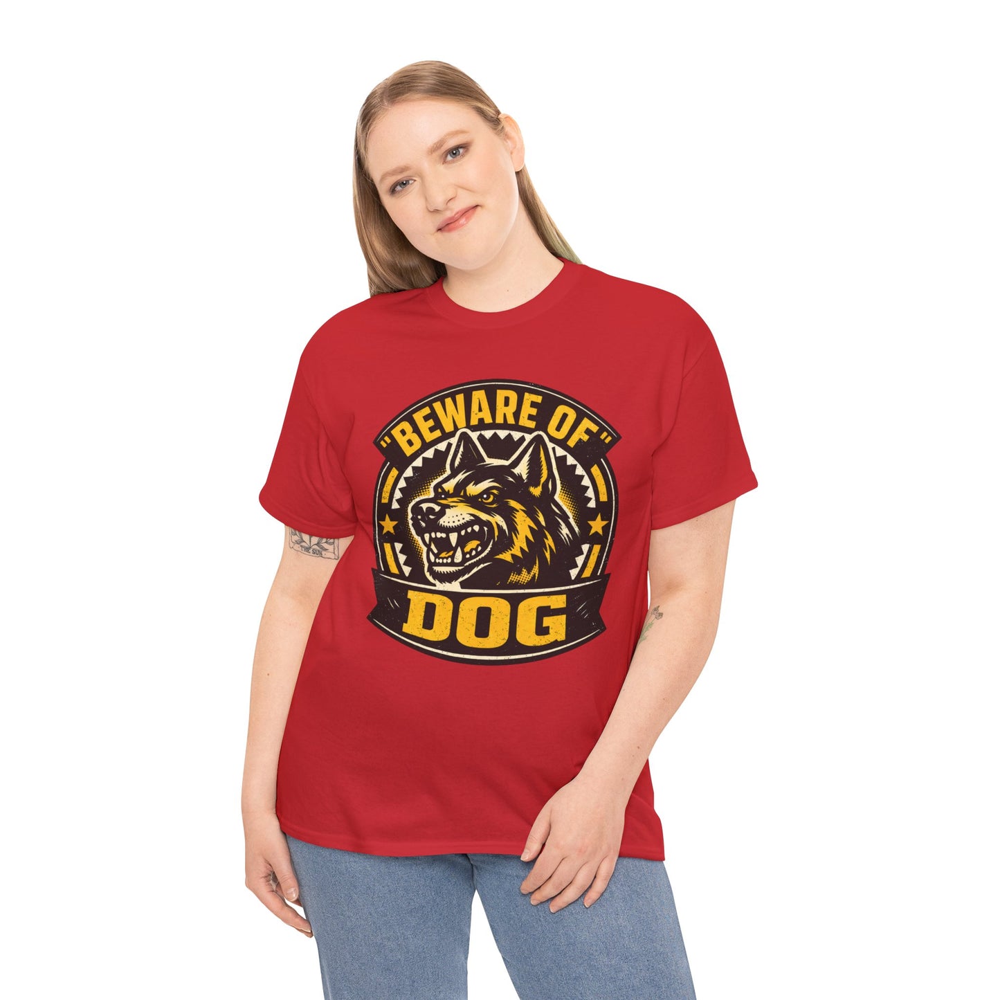 Beware of Dog T-Shirt — Retro Aggressive Dog Warning Graphic Tee Printify