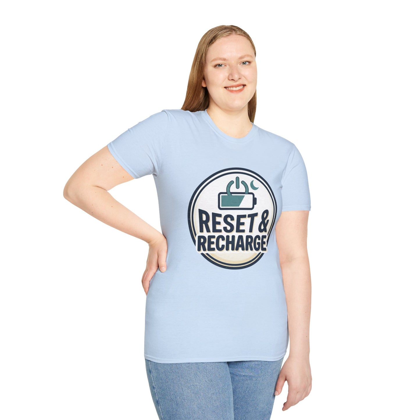 Reset & Recharge T-Shirt — Self-Care Relaxation Graphic Tee