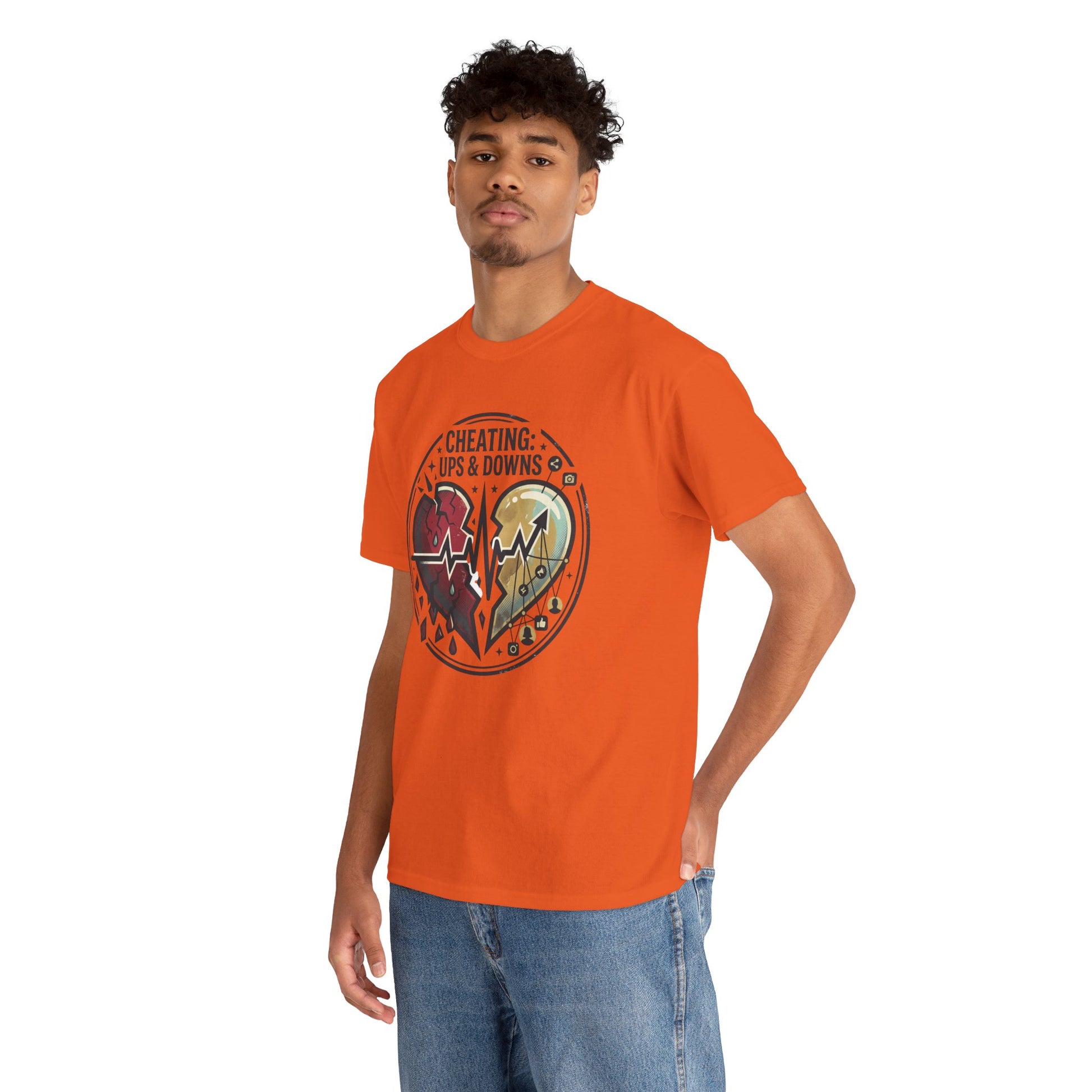 Cheating: Ups & Downs Broken Heart Graphic Tee Printify