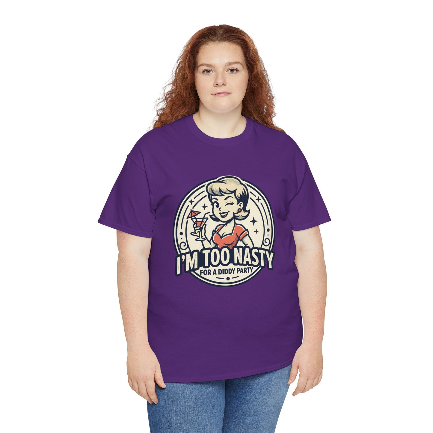 "I'm Too Nasty for a Diddy Party" Retro Cocktail Graphic Tee