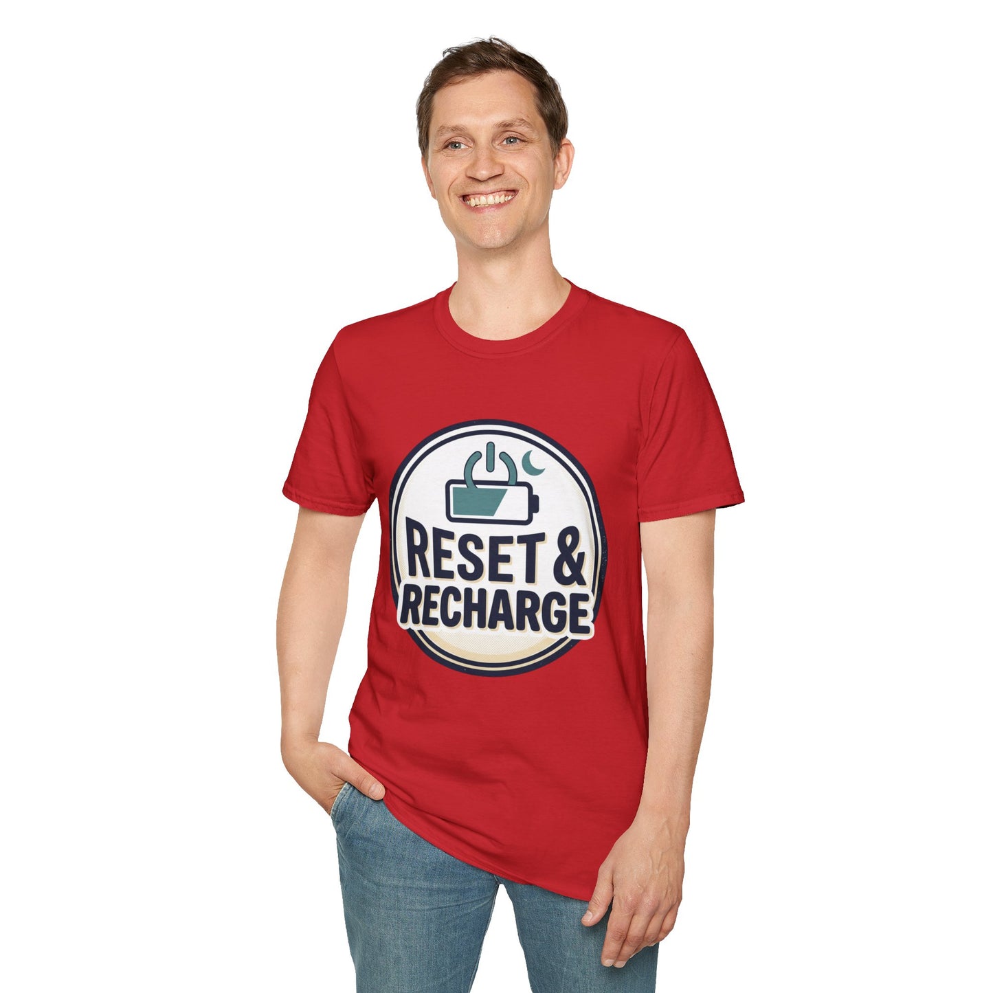 Reset & Recharge T-Shirt — Self-Care Relaxation Graphic Tee