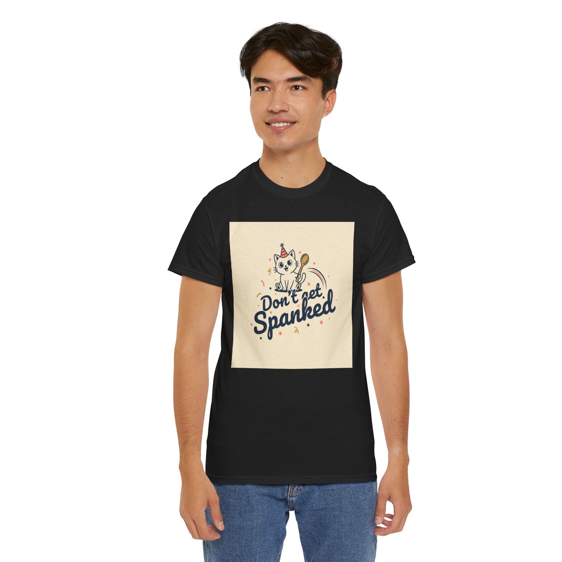 Don’t Get Spanked Cat Tee — Cute Retro Kitten Graphic T-Shirt Printify