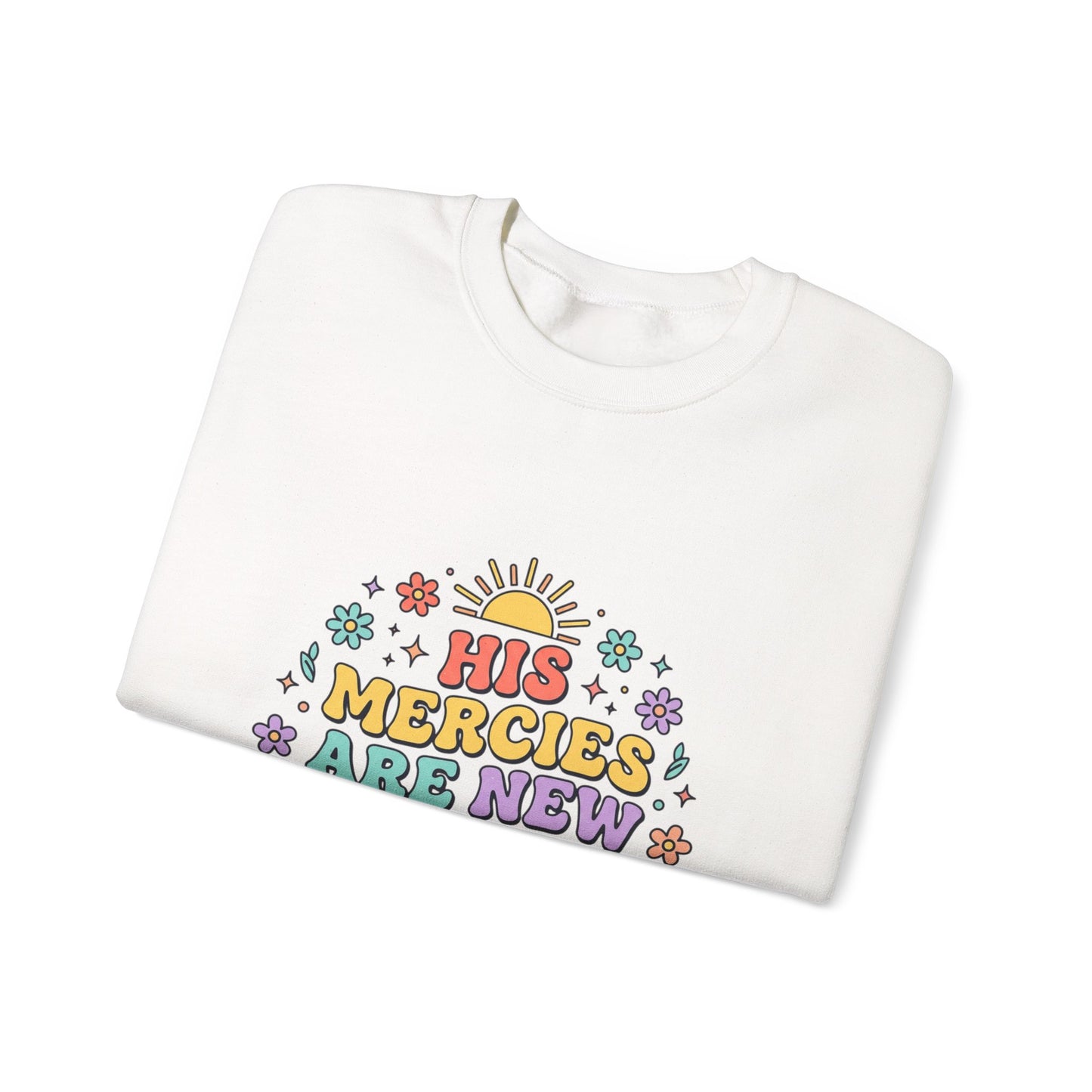 His Mercies Are New Every Morning Sweatshirt | Christian, Pastel Groovy Encouragement