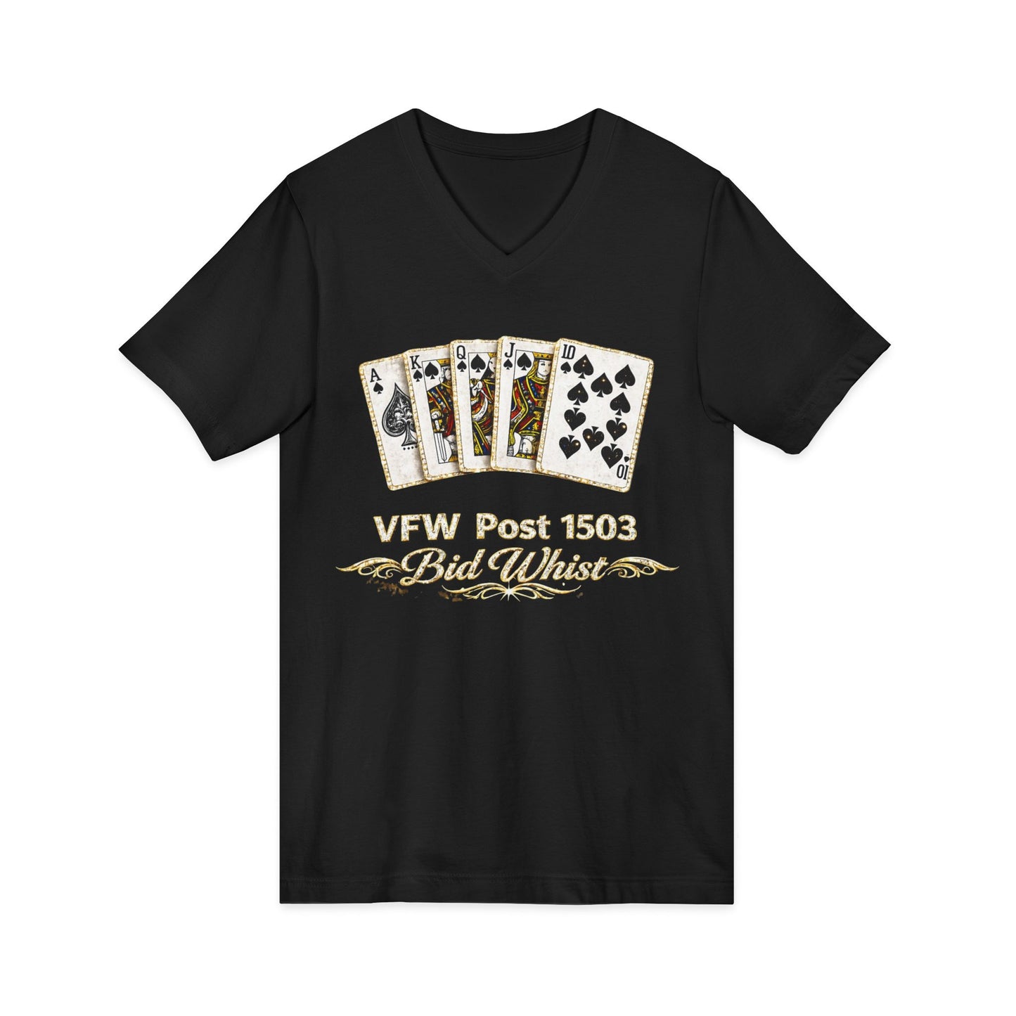 VFW Post 1106 'Bad Beats' Poker Card V-Neck Tee