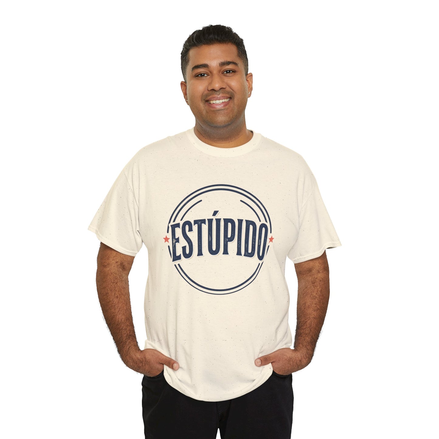 ESTÚPIDO Circle Logo Graphic Tee (Spanish Funny Statement)