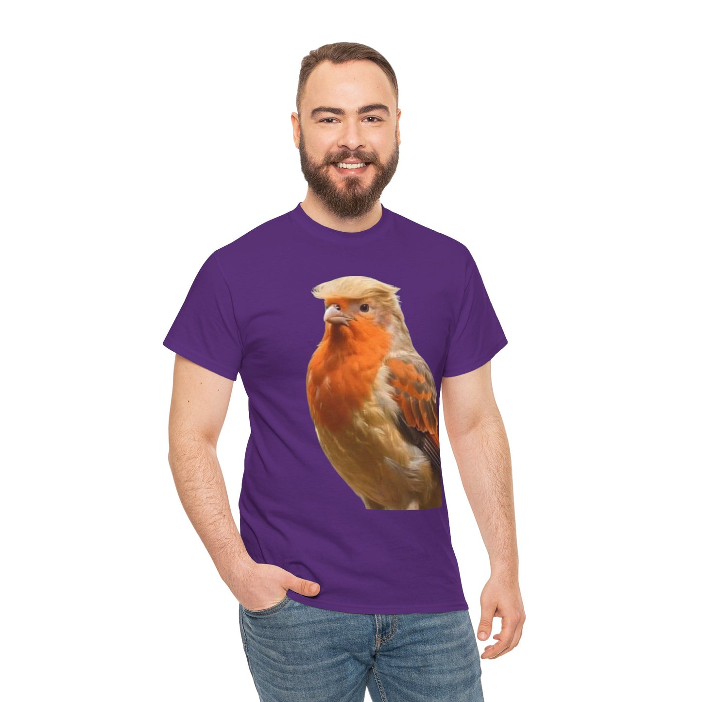 Robin Illustration T-Shirt — Cute Red-Breast Bird Graphic Tee
