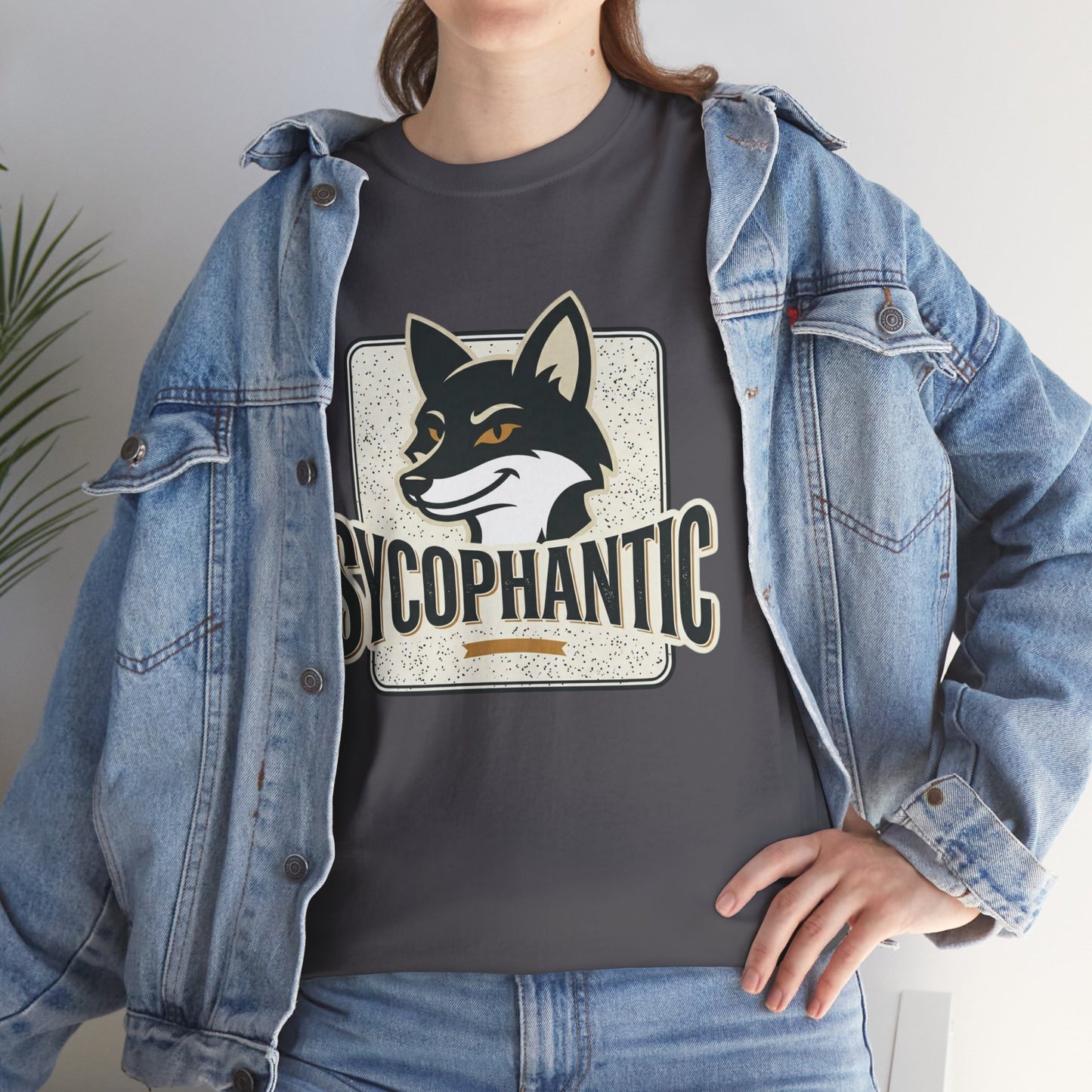 Sycophantic Fox Graphic Tee — Retro Animal Logo T-Shirt