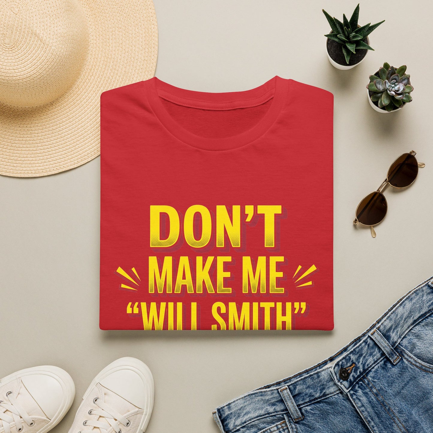 Don't Make Me "Will Smith" T-Shirt — Bold Yellow Graphic Tee