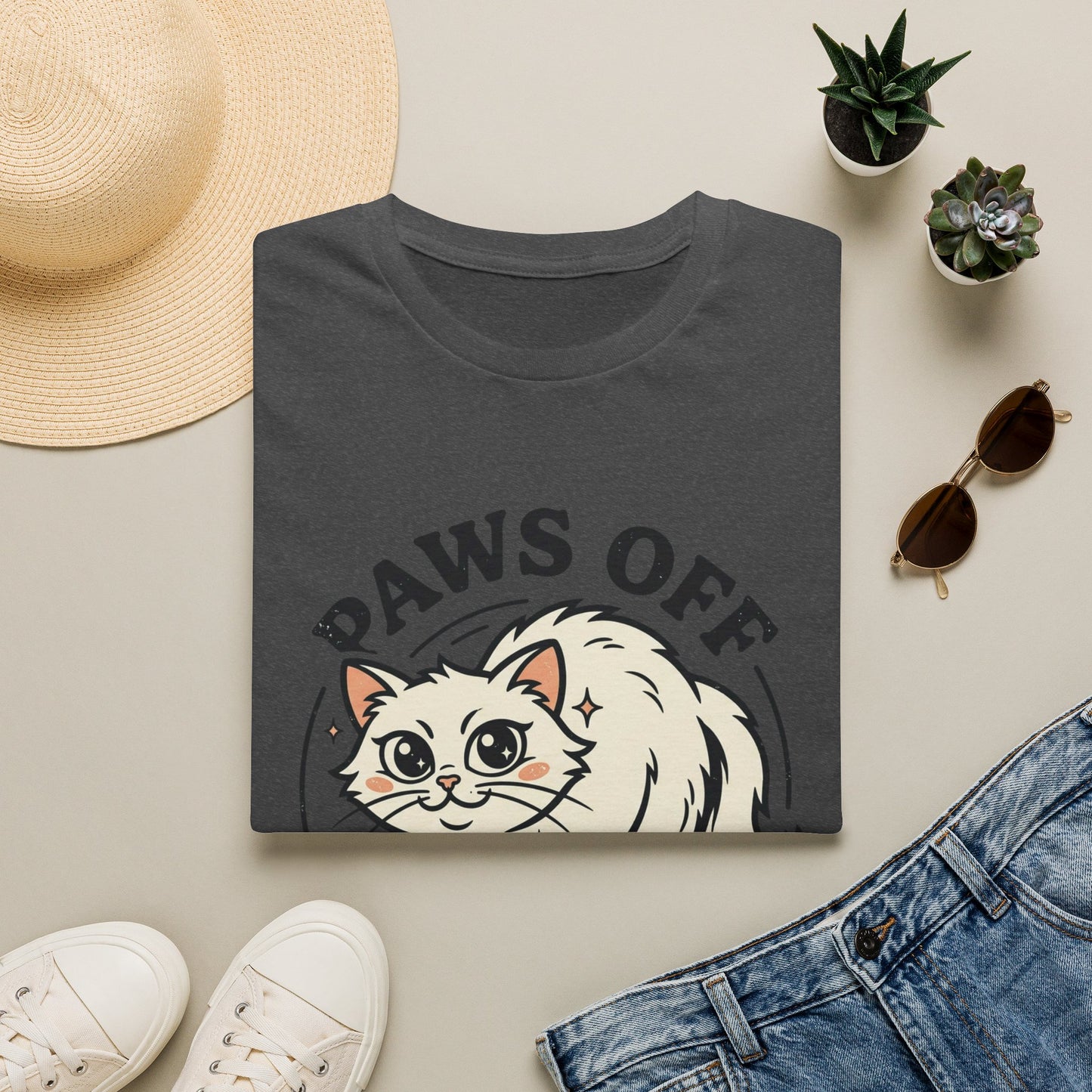Paws Off My Kitty T-Shirt — Cute Protective Cat Graphic Tee