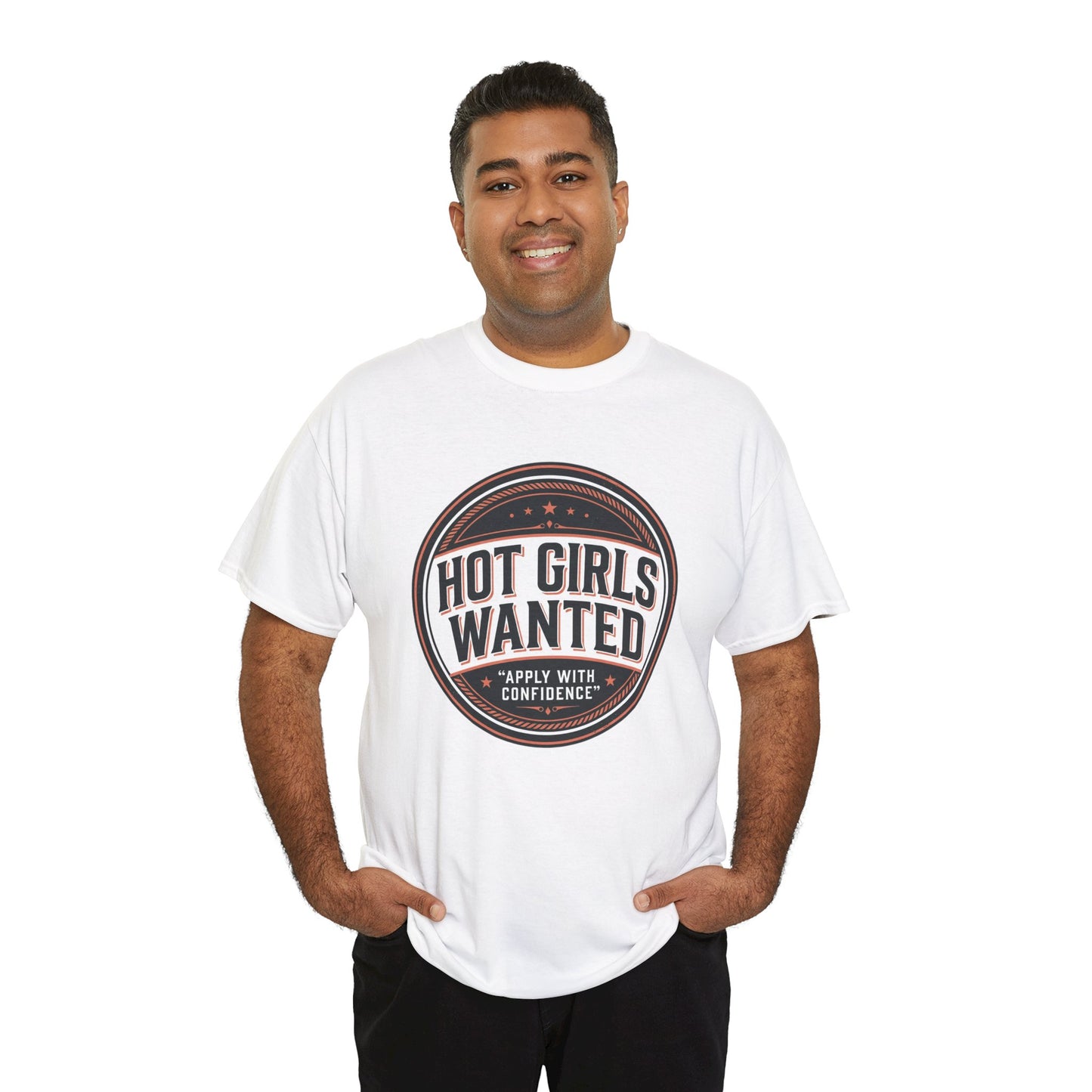 T-Shirt — "Hot Girls Wanted" Retro Badge Tee