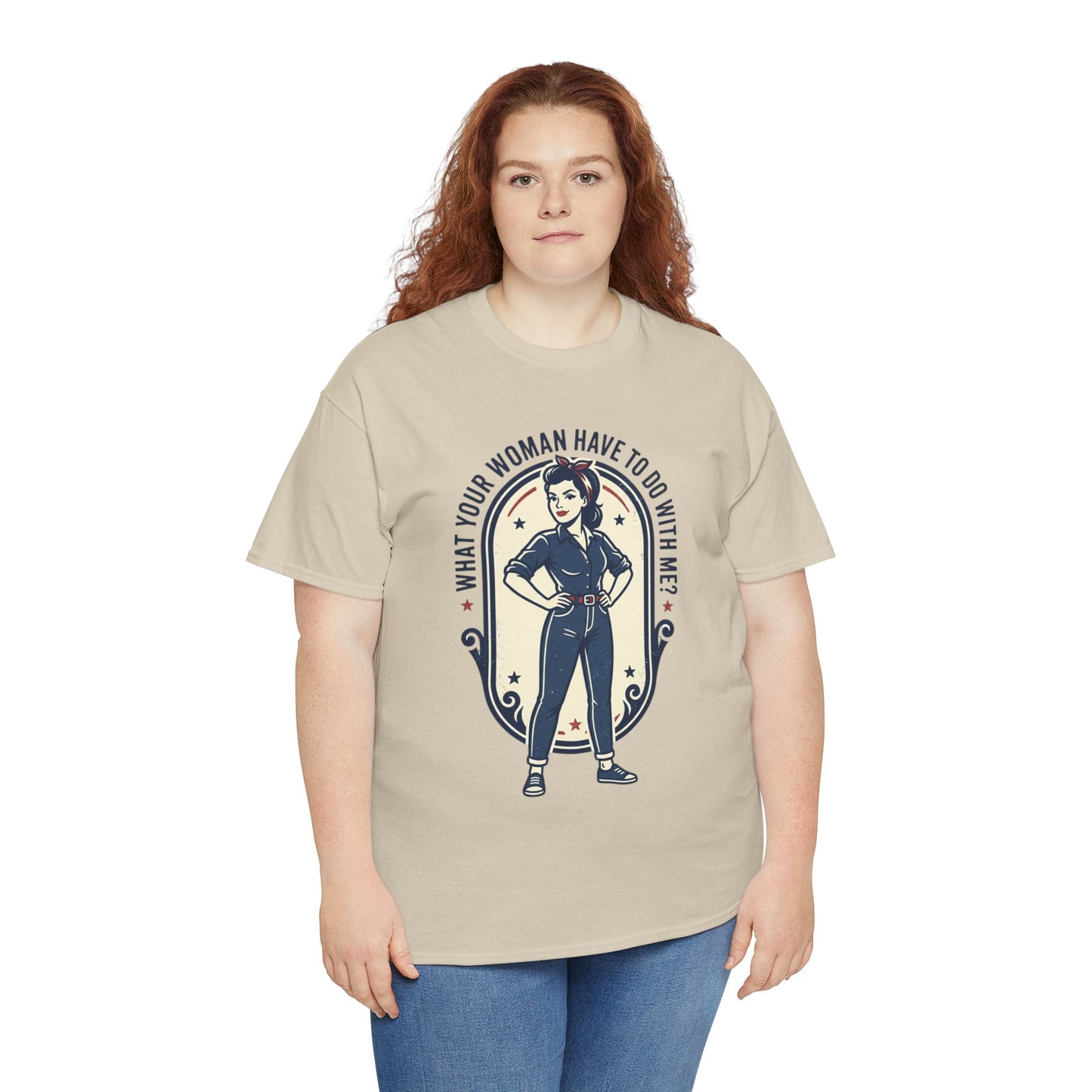 'What Your Woman Have To Do With Me?' Retro Pin-Up Graphic Tee