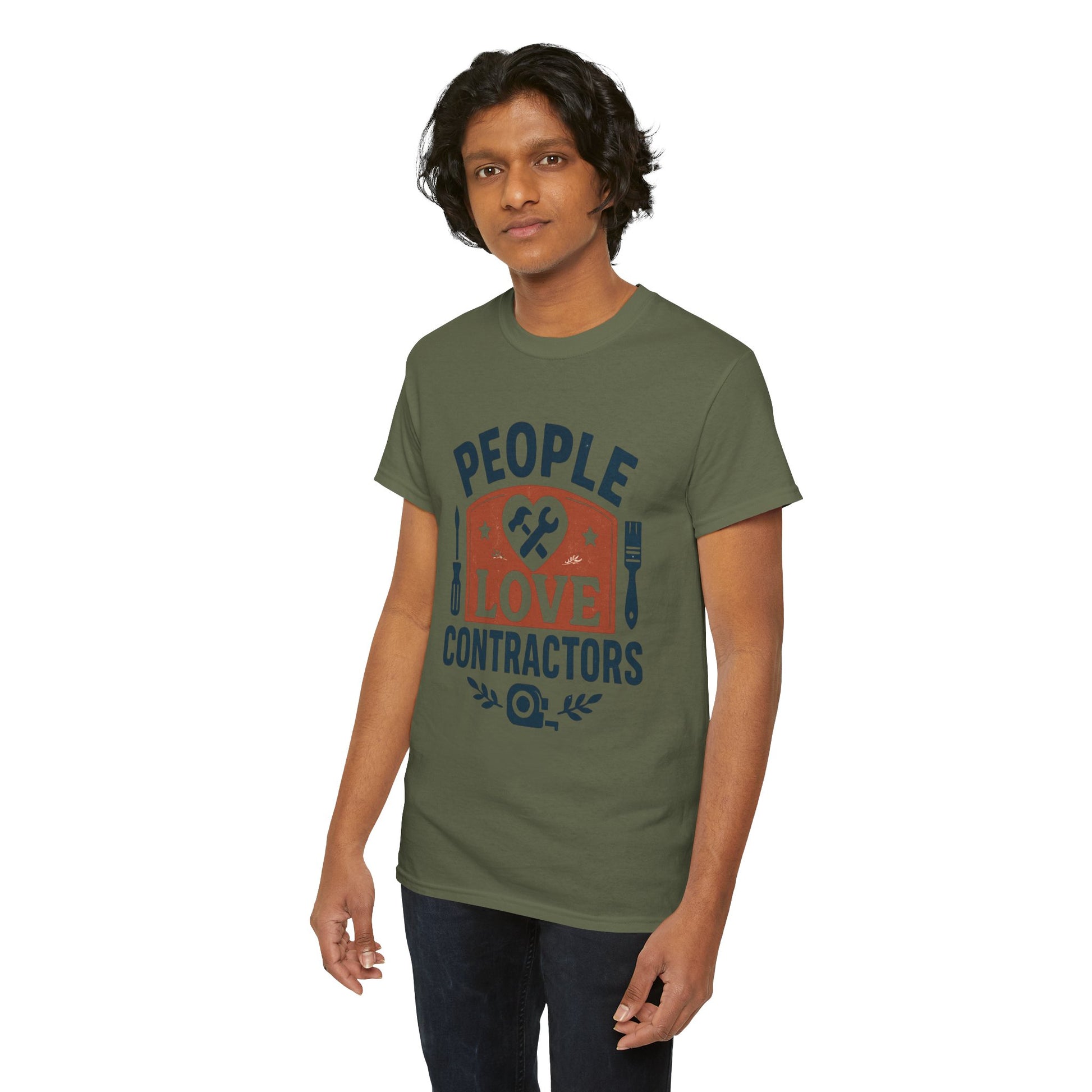 Contractor T-Shirt – "People Love Contractors" Graphic Tee Printify