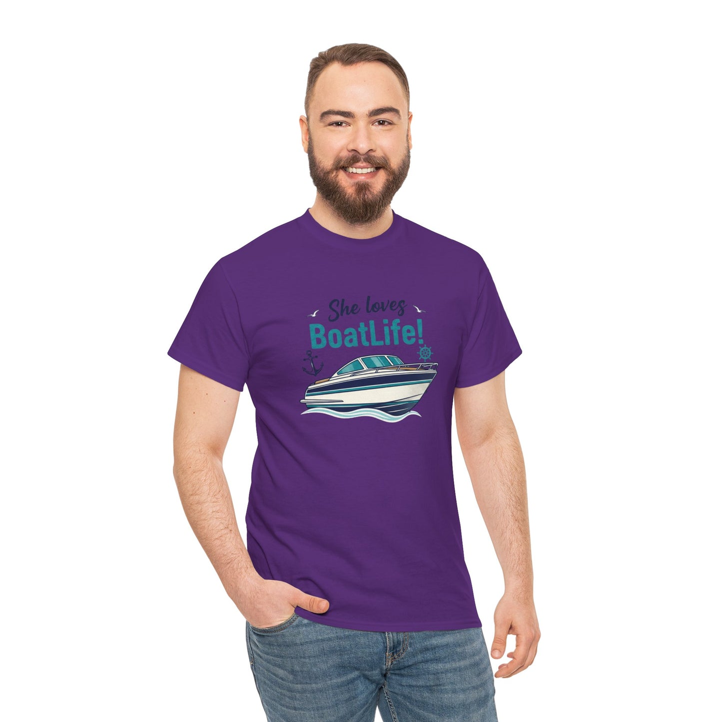 Boat Life T-Shirt — "She Loves BoatLife!" Graphic Tee for Boating Fans