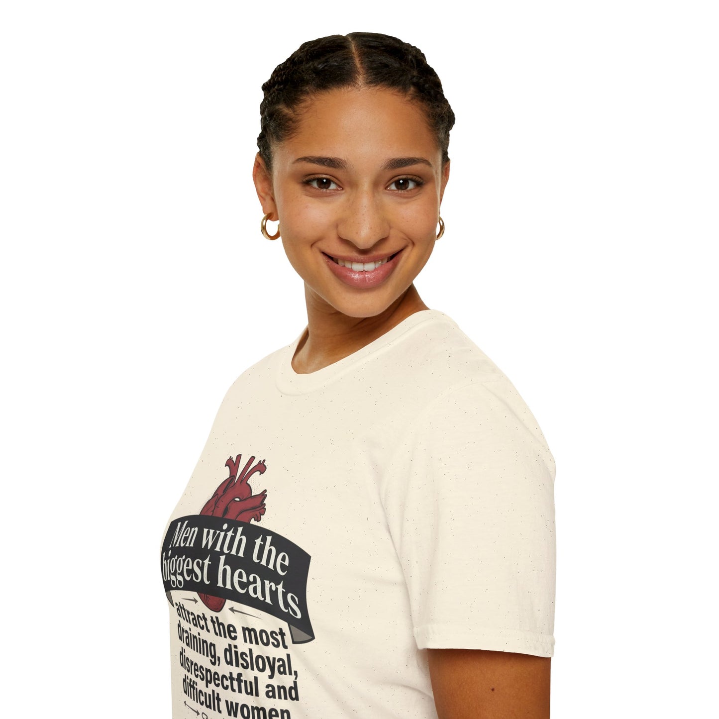 "Men with the Biggest Hearts" Funny Sarcastic Graphic Tee Printify