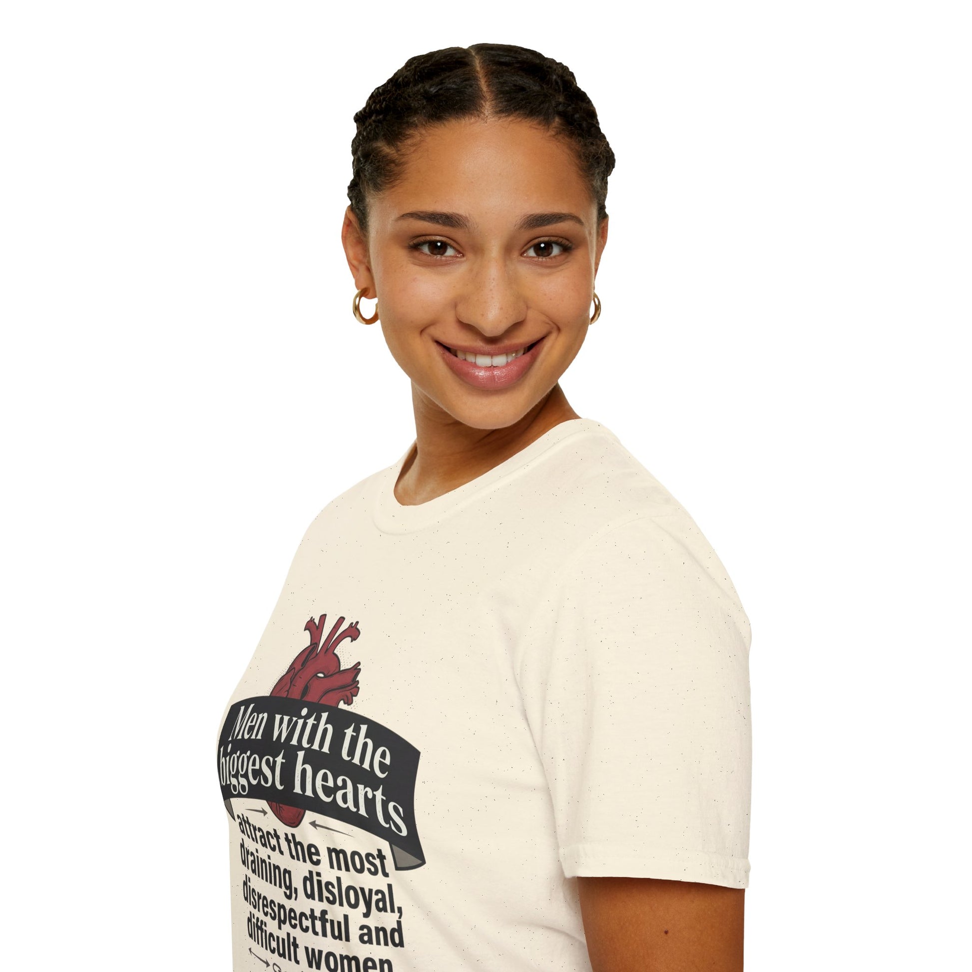 "Men with the Biggest Hearts" Funny Sarcastic Graphic Tee Printify
