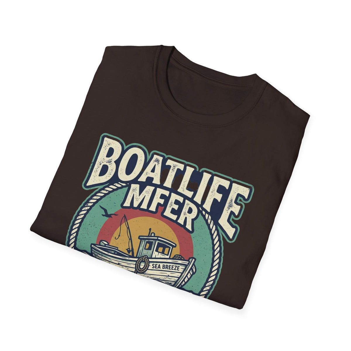 Boat Life T-Shirt – Vintage Fishing Boat Graphic 'Boat Life MFER' Tee