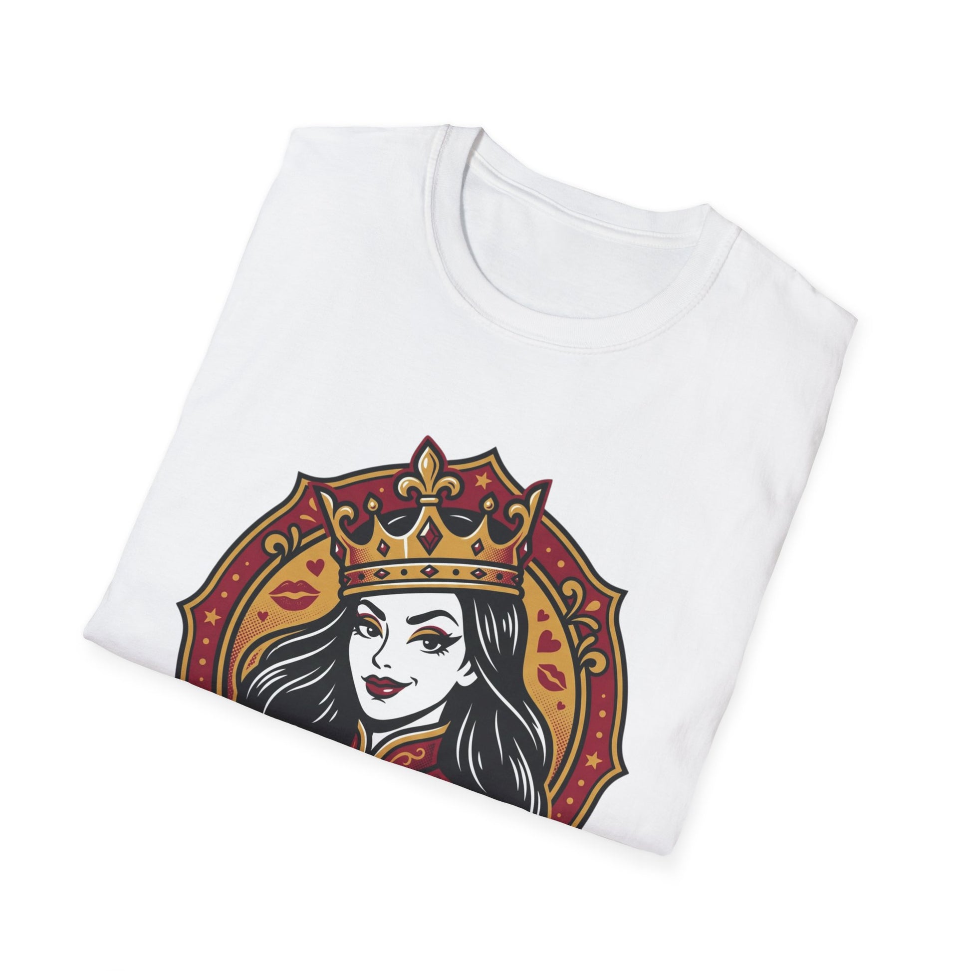 "Fellatio Queen" Retro Pinup Crown Graphic Tee Printify