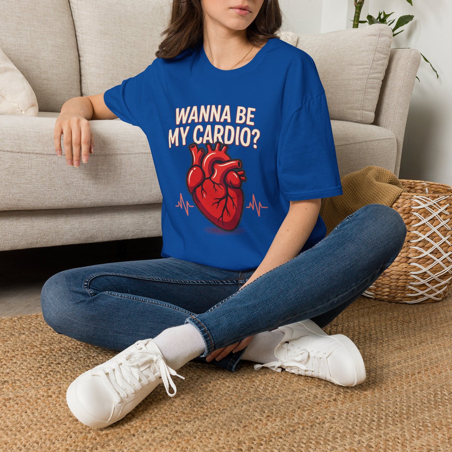 Wanna Be My Cardio? T-Shirt — Cute Anatomical Heart Graphic Tee